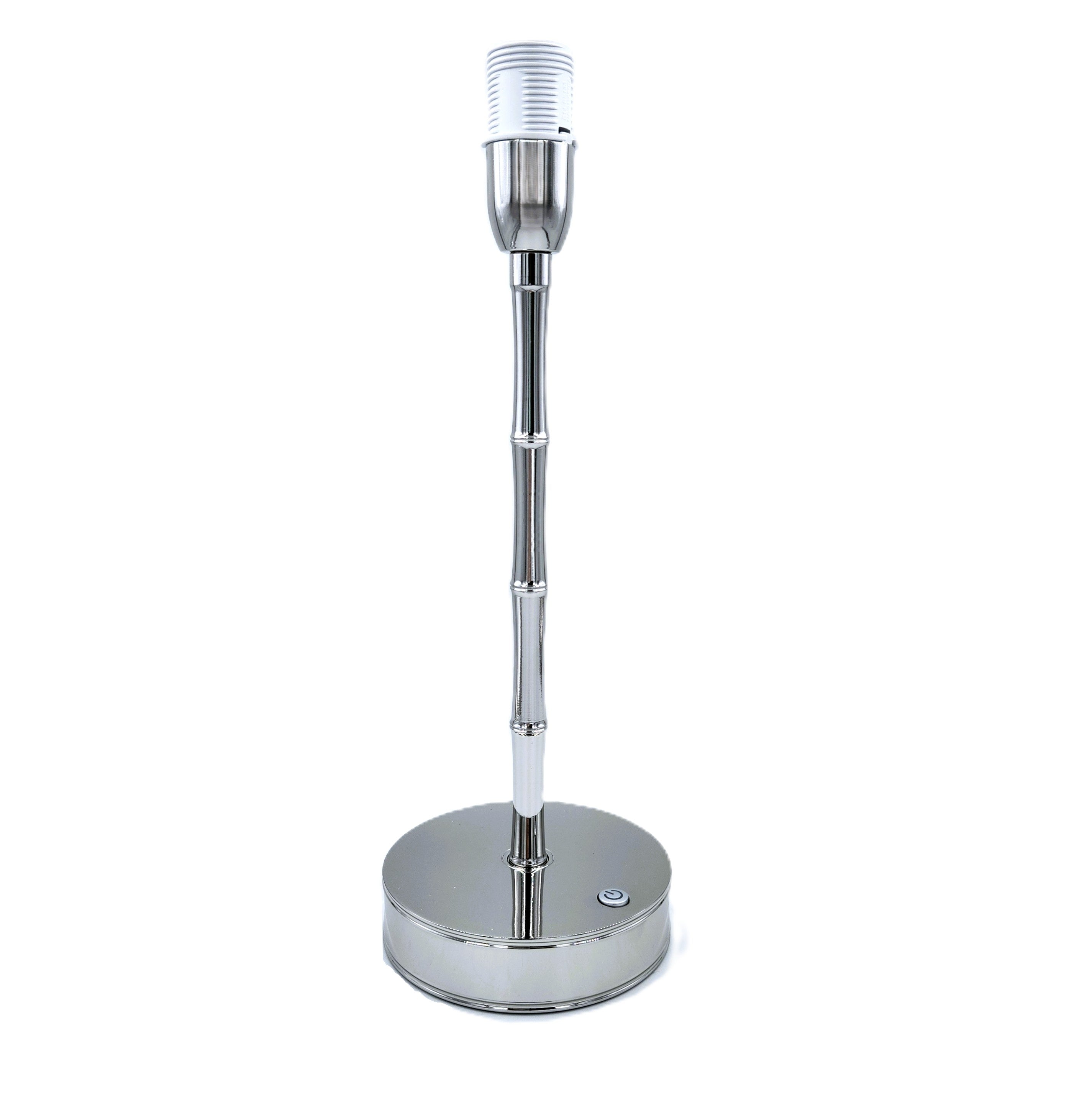 Addison Ross rechargeable bamboo LED lamp base in silver, cordless