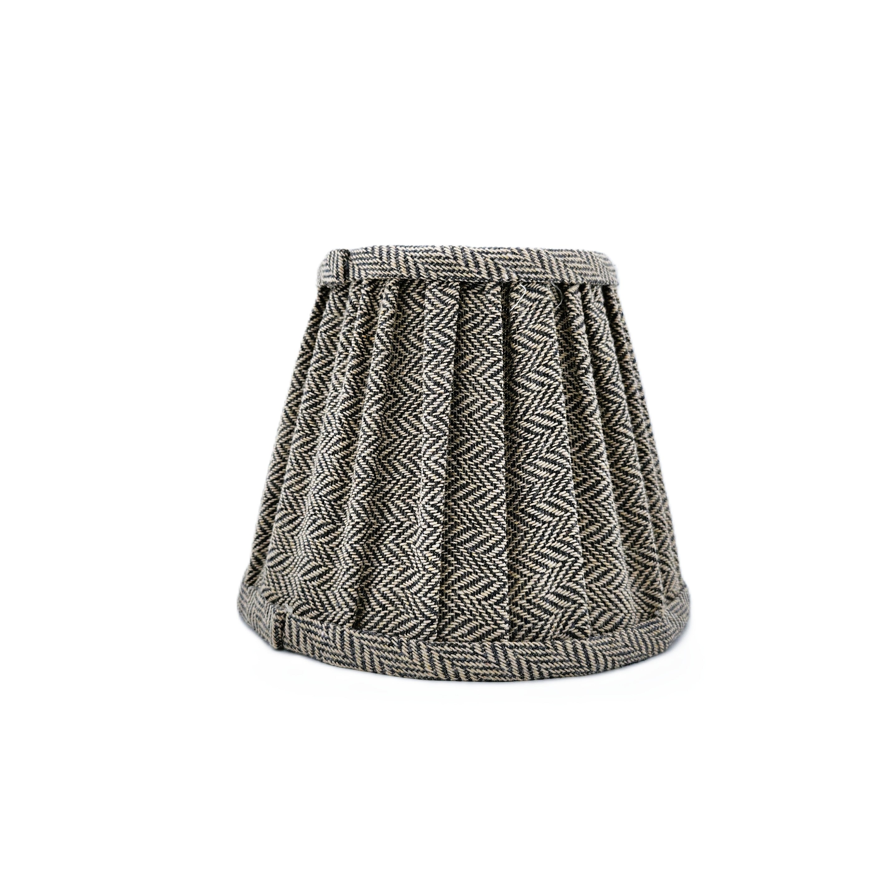 Addison Ross beige and grey herringbone pleated empire lampshade, 16 cm