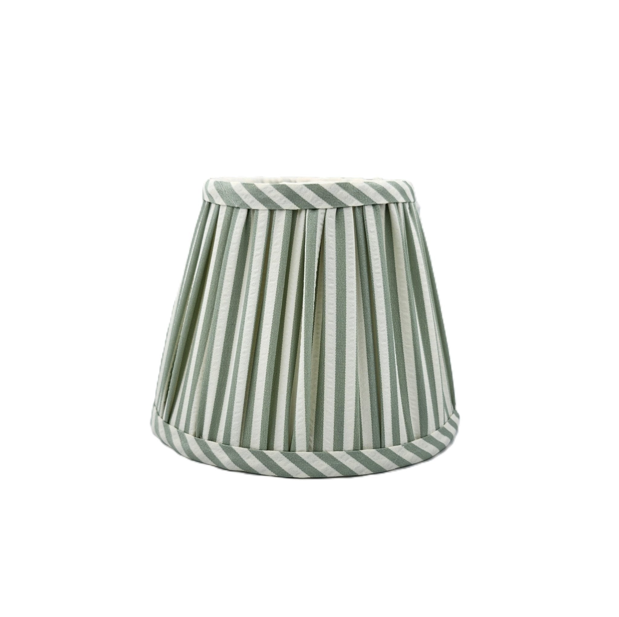 Addison Ross pleated sage green and cream striped empire lampshade, 16 cm
