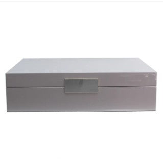 Chiffon lacquer jewellery box with a silver-plated hinge, Addison Ross
