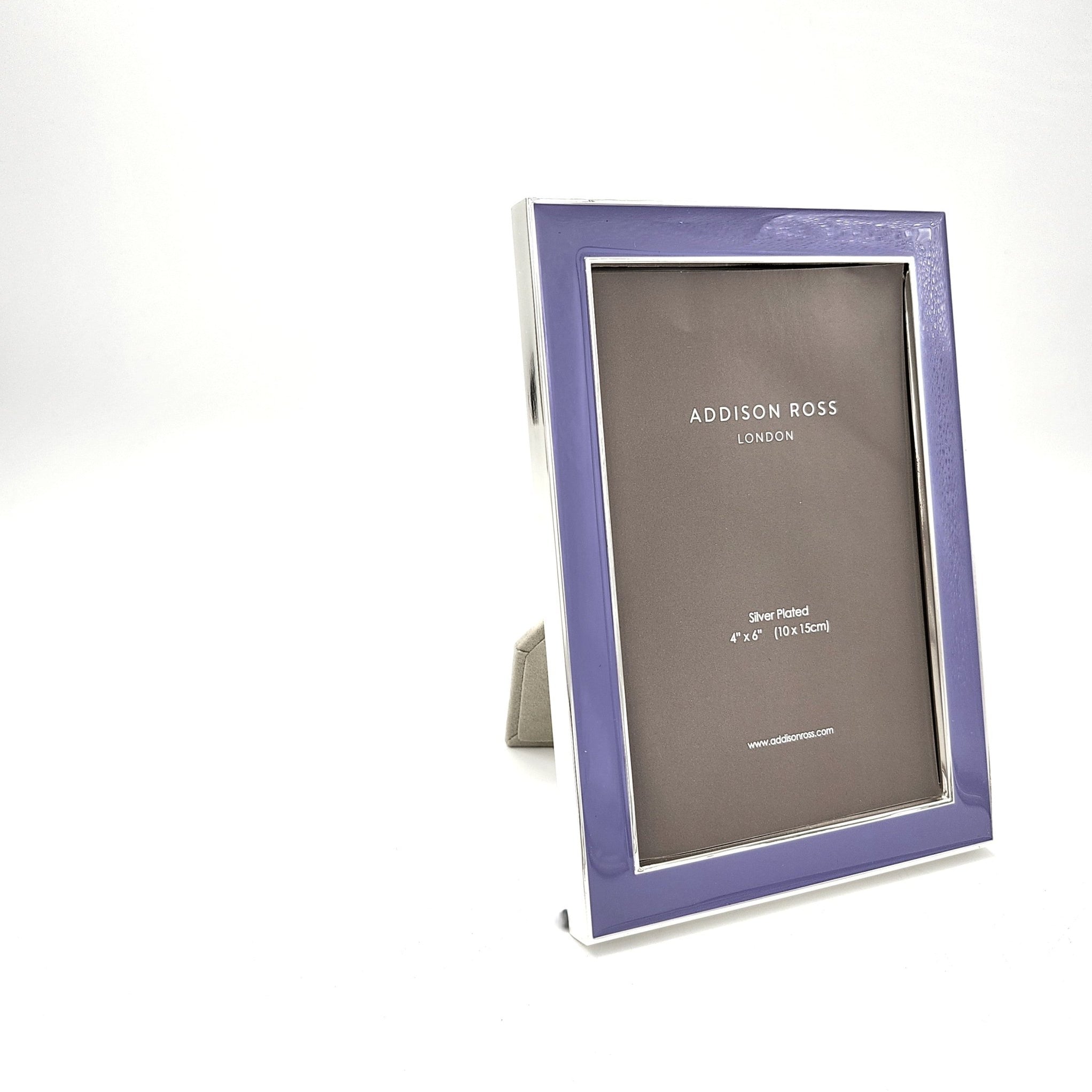 Lilac enamel frame by Addison Ross, 4 x 6 inch format in portrait orientation