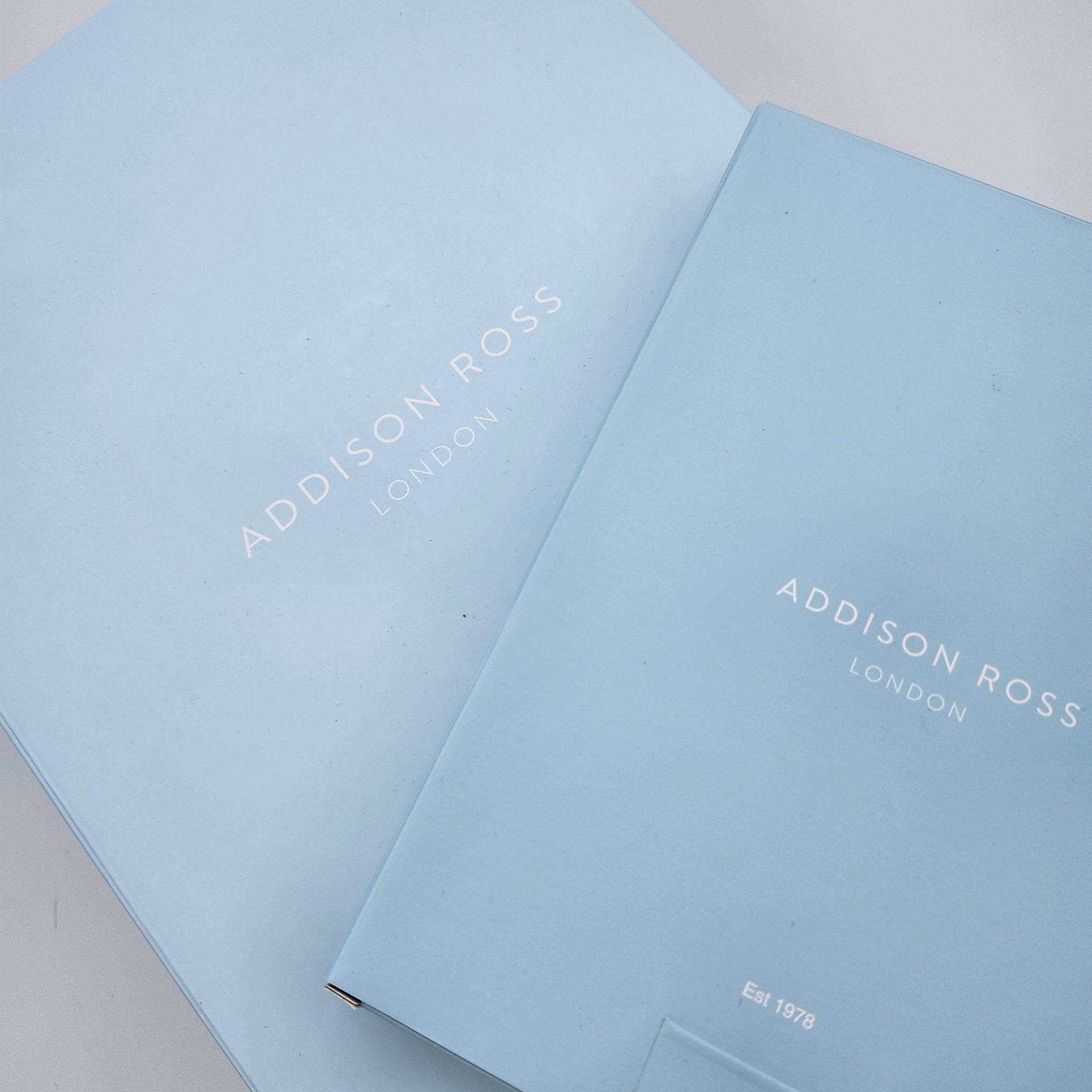 Addison Ross duck egg blue gift box packaging