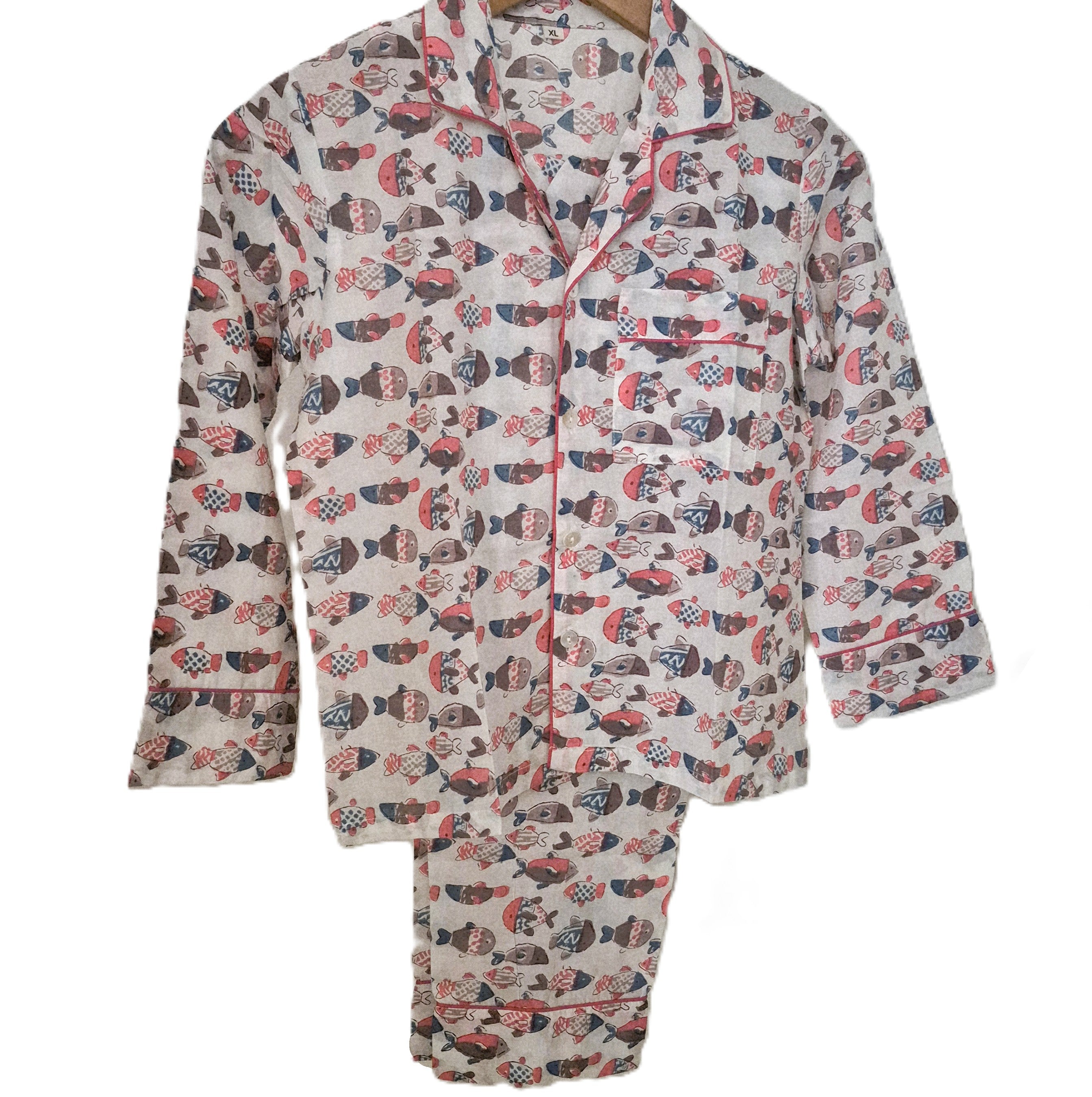 Coral fish-print kids' pyjama set