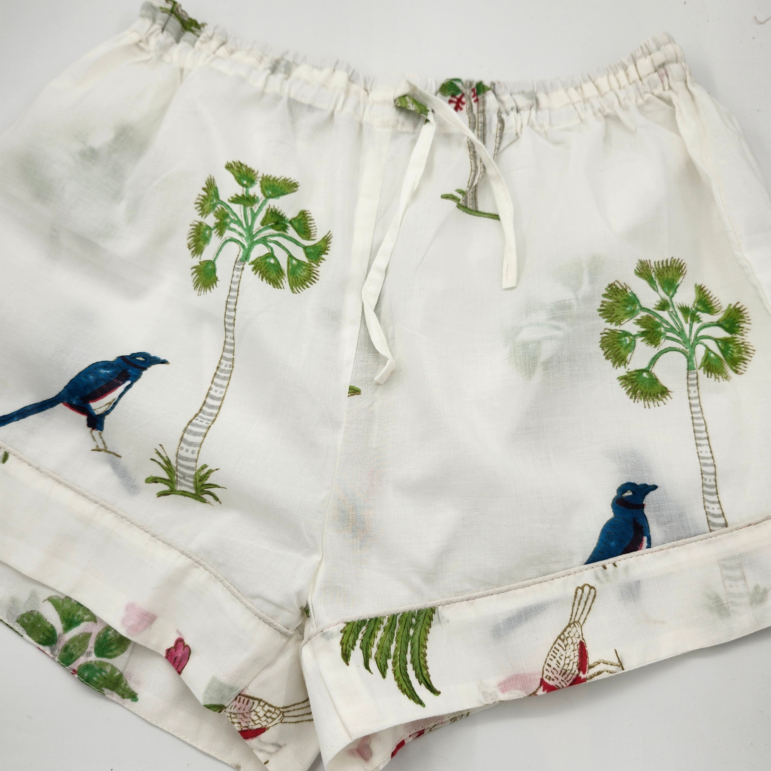 Sophie block-print pyjama shorts