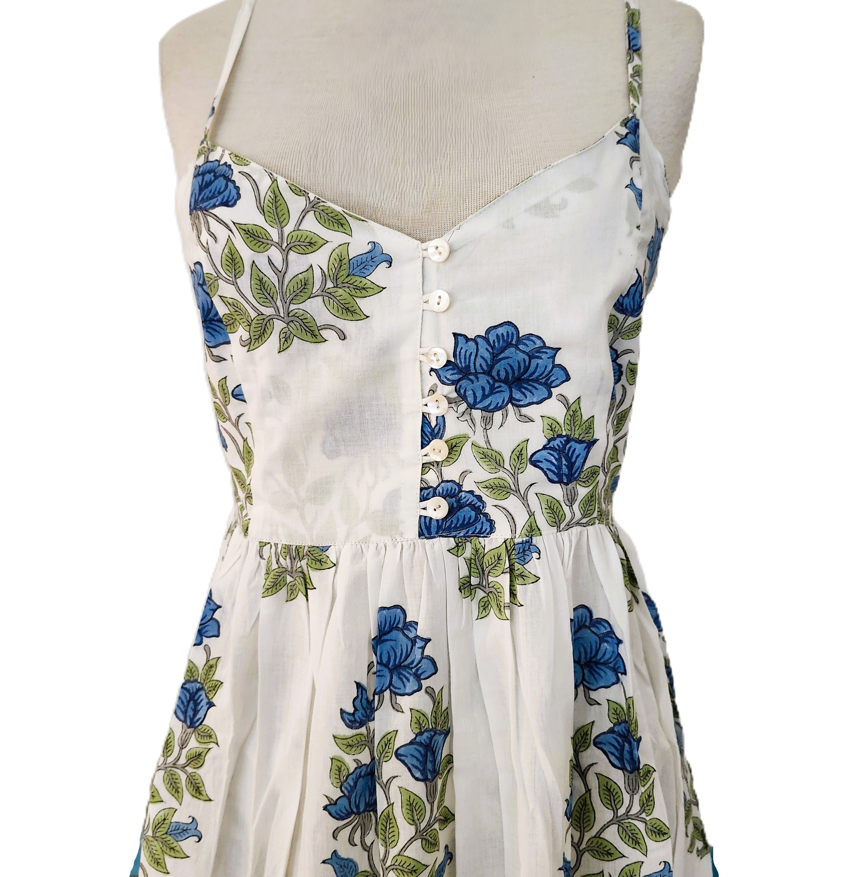 Block-print cotton sundress, Rosa design