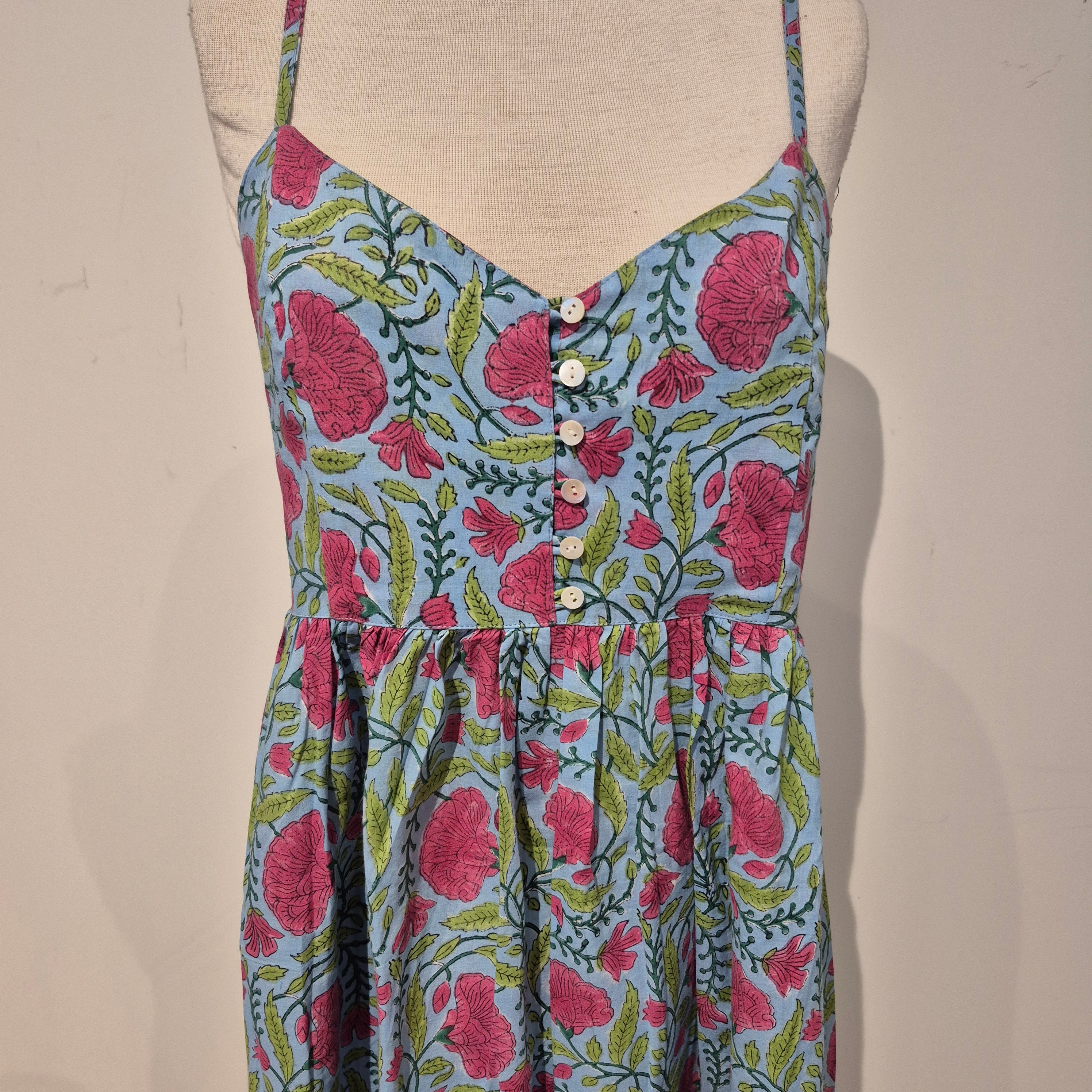 Block-print cotton sundress, Tracy design