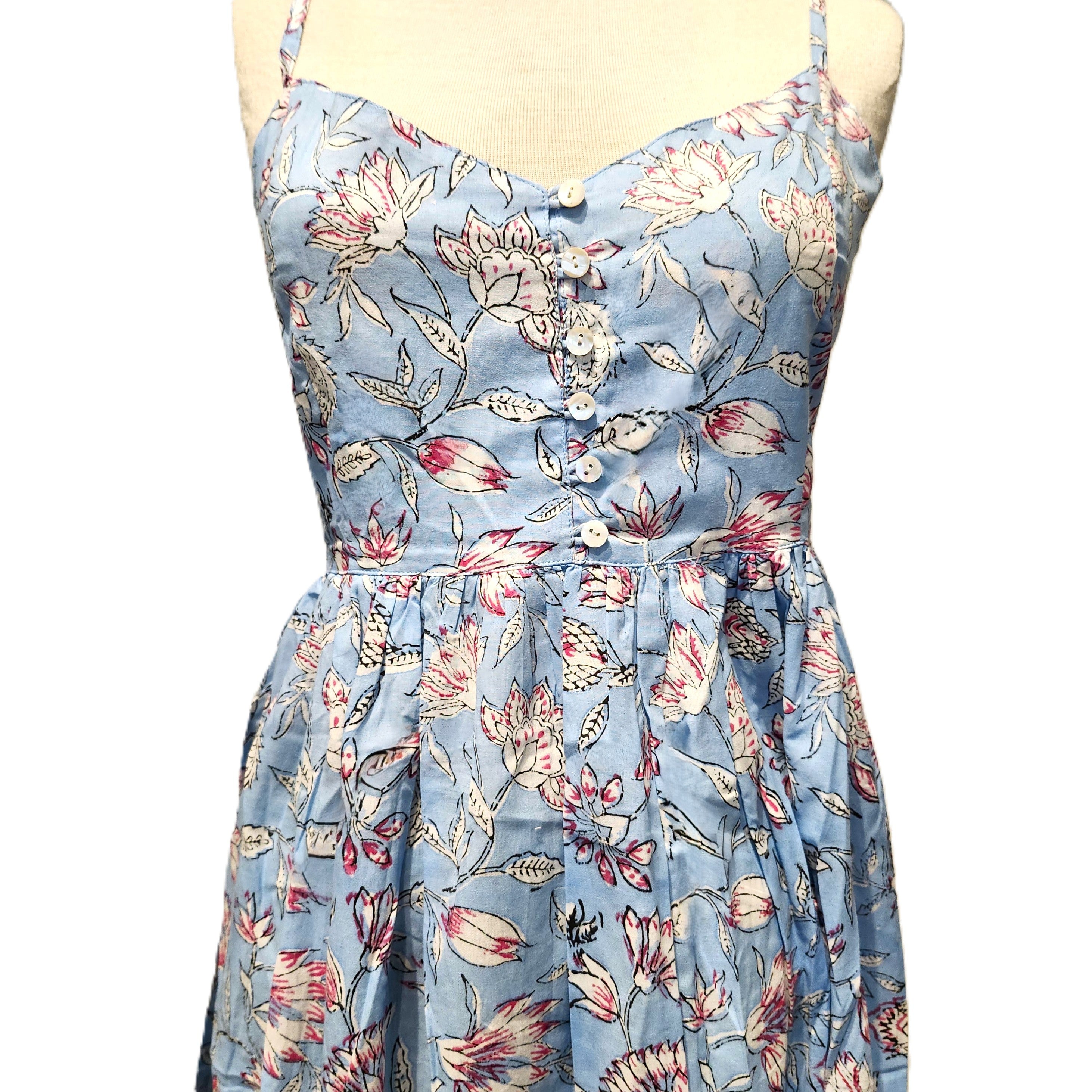Block-print cotton sundress, Summer design