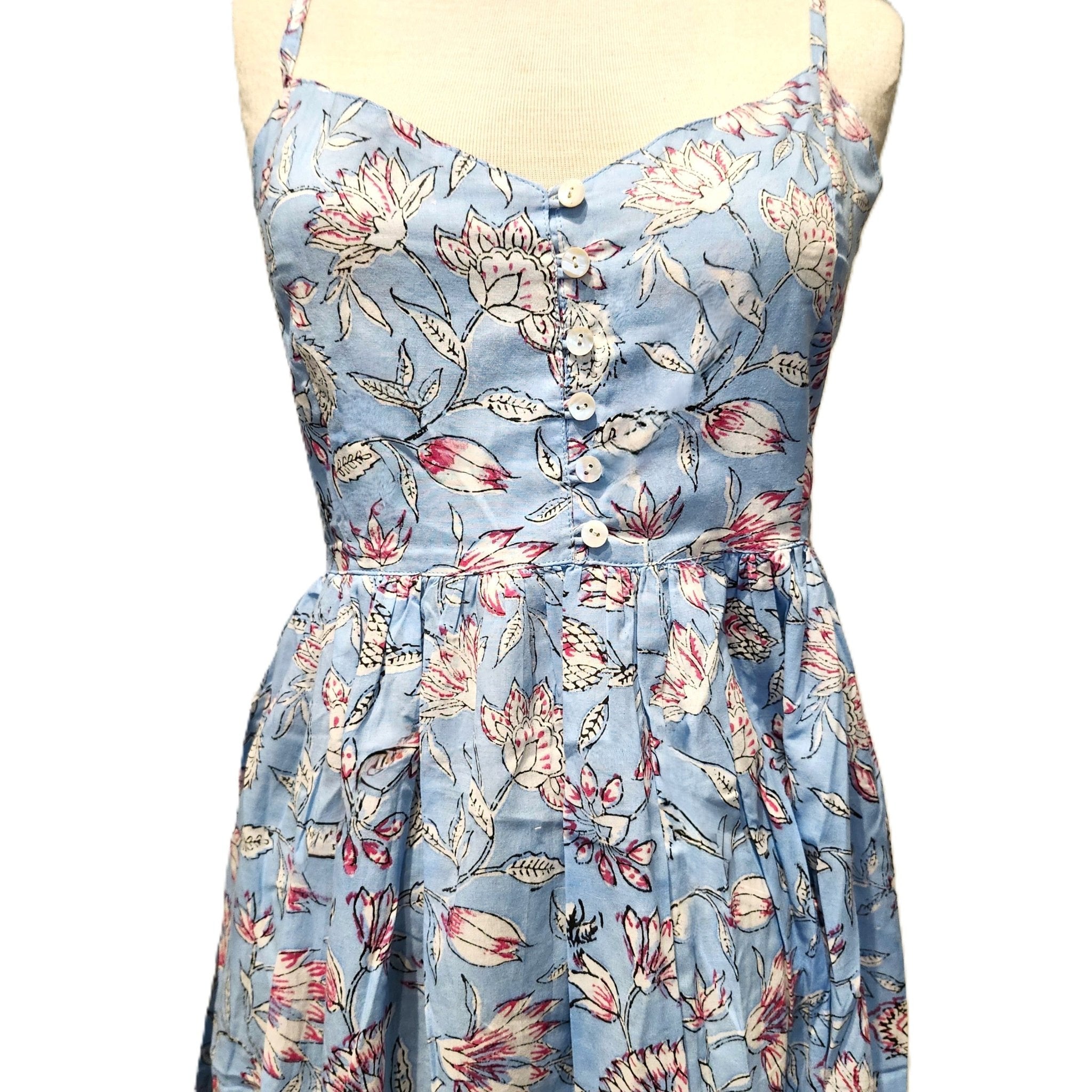 Block-print cotton sundress, Summer design