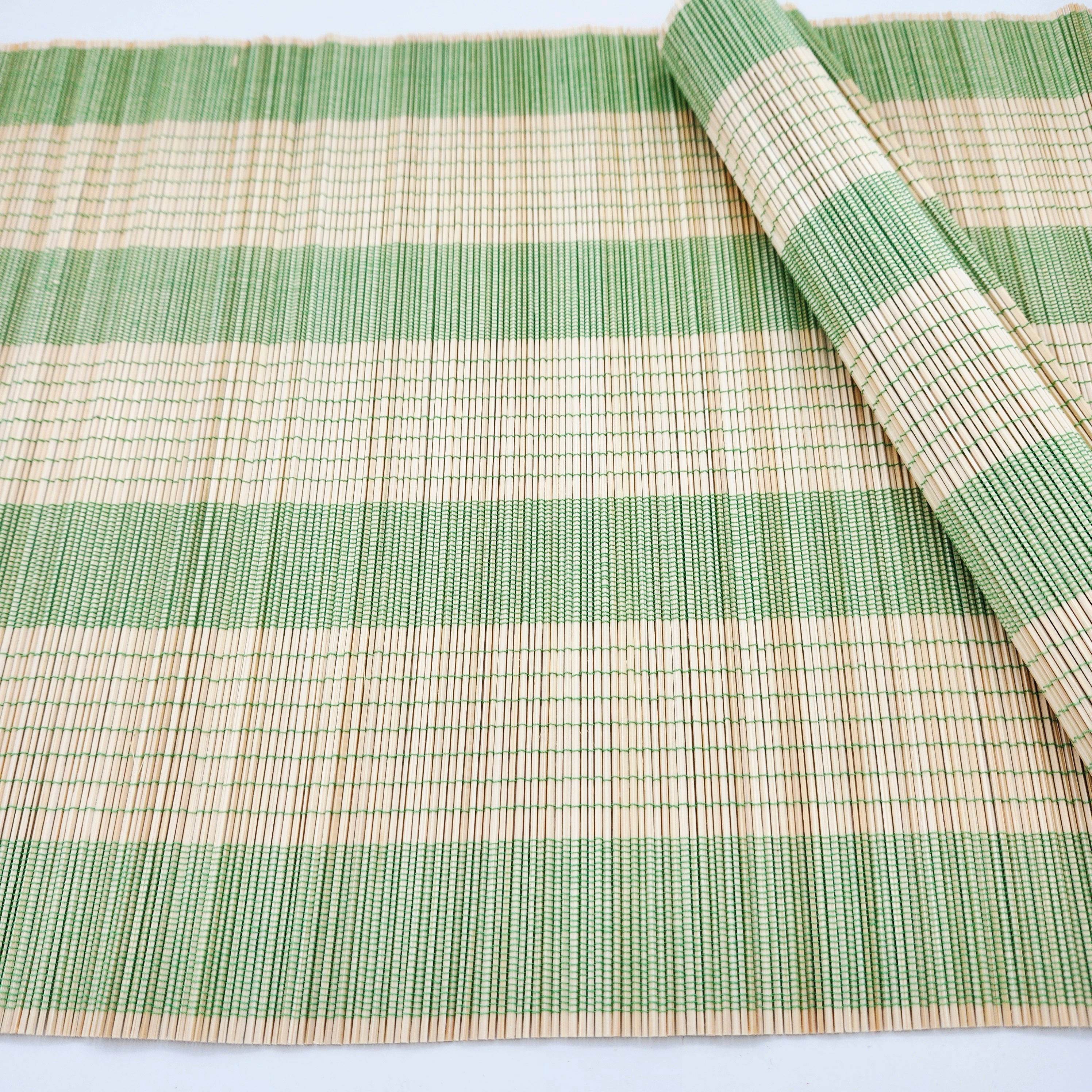 Lime green woven bamboo placemat, 38 x 30 cm