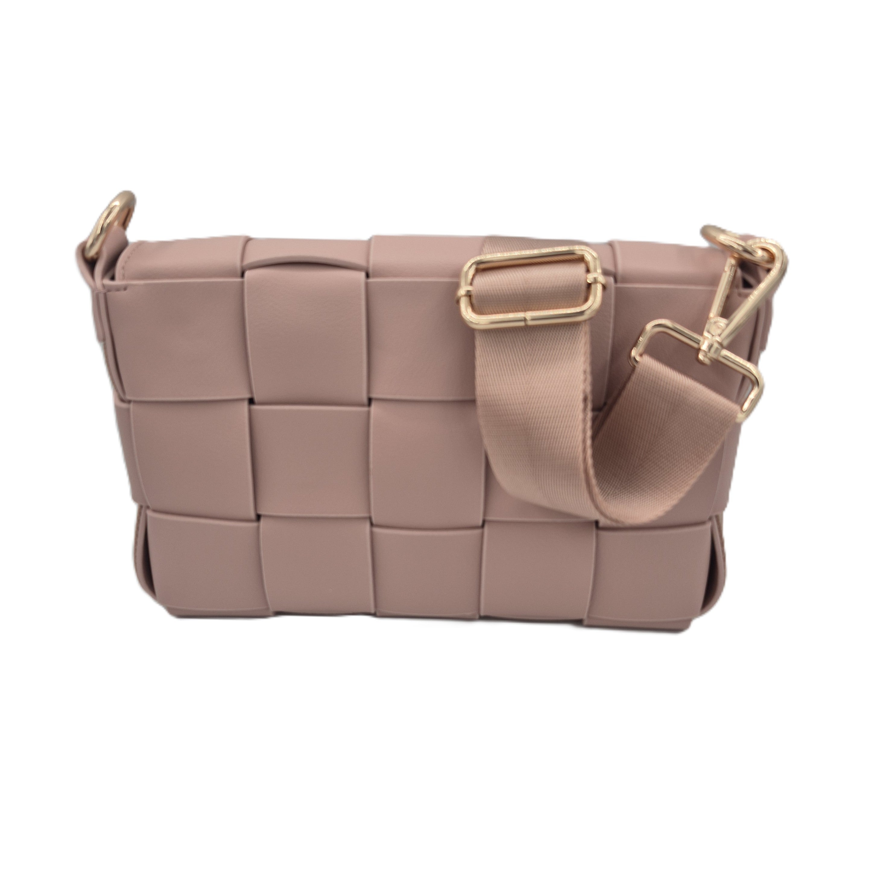 Braided small bag in dusty pink