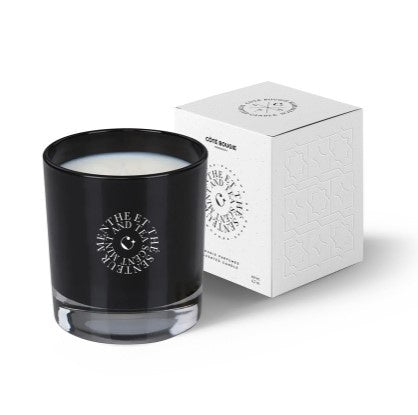 Scents of Morocco Mint and Tea candle in black lacquered glass, mint and green tea soy wax