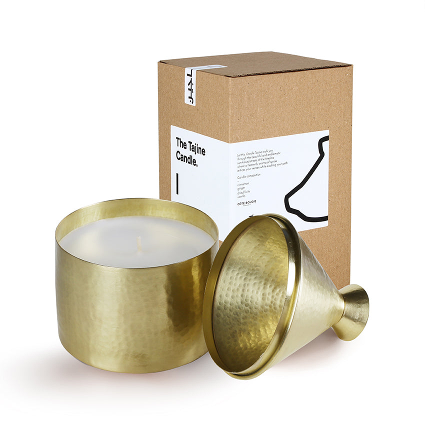 Tajine Maillechort candle, hammered brass holder, detail