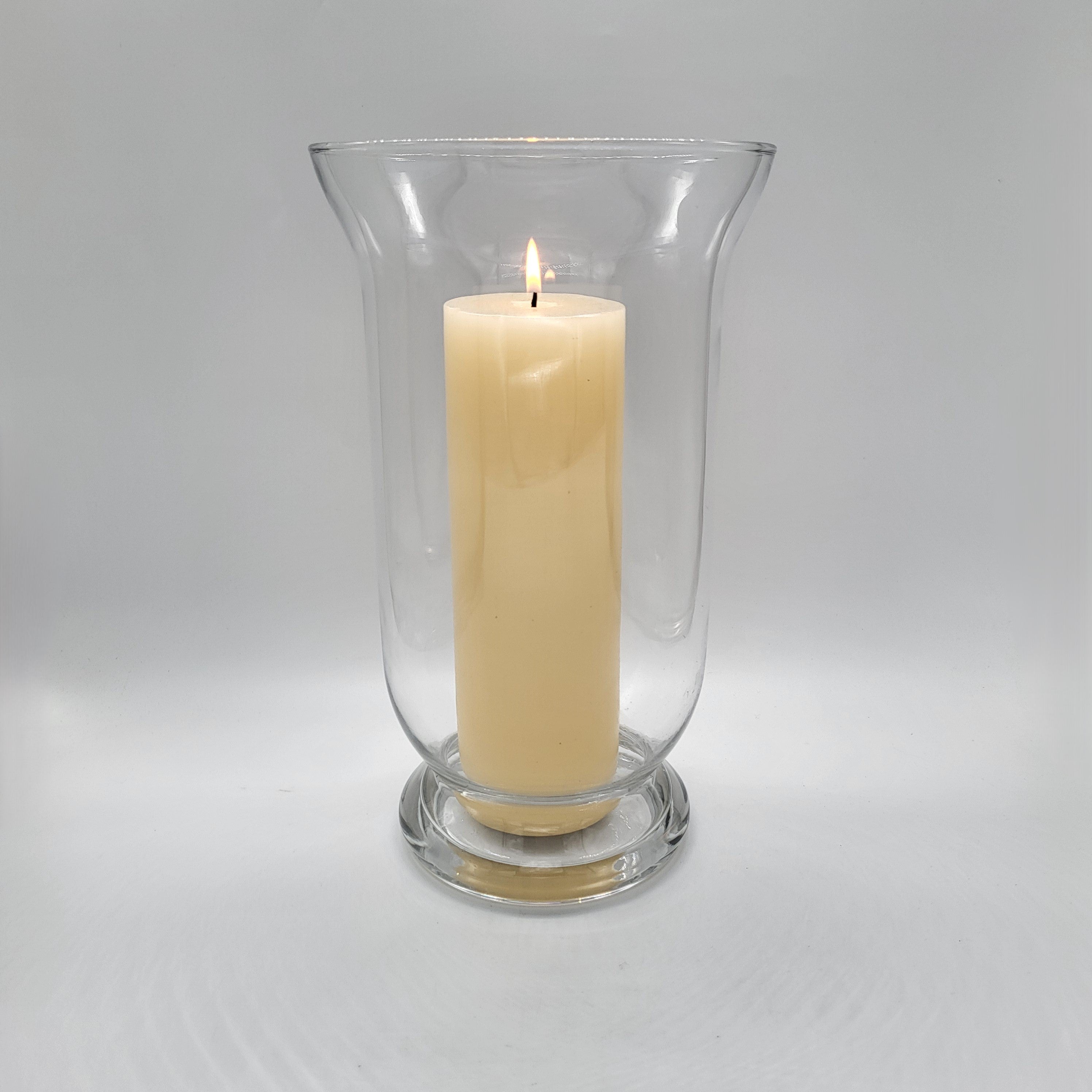 Ivory pillar candle, 7.5 cm diameter and 22.5 cm high, paraffin wax