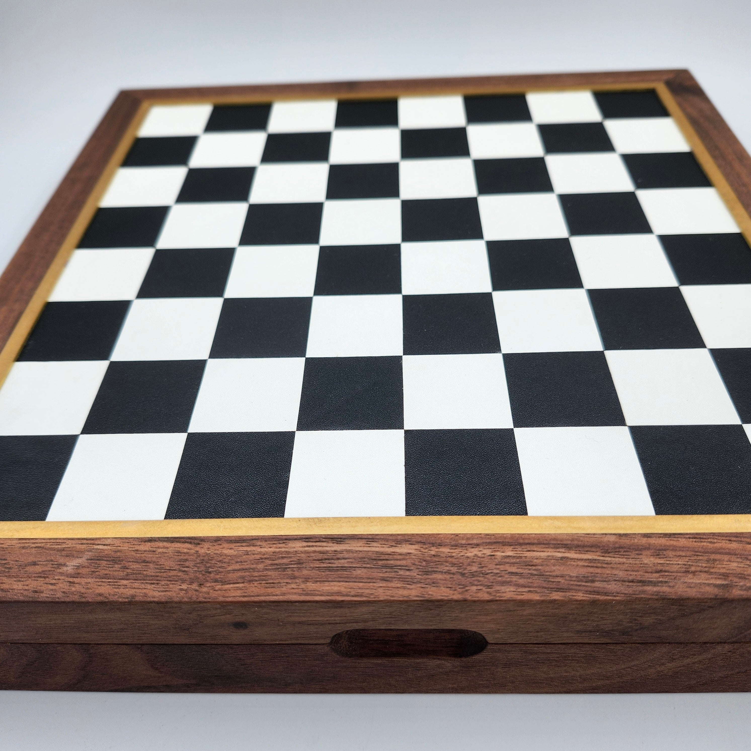 Handcrafted luxury chess set in a walnut and pine case