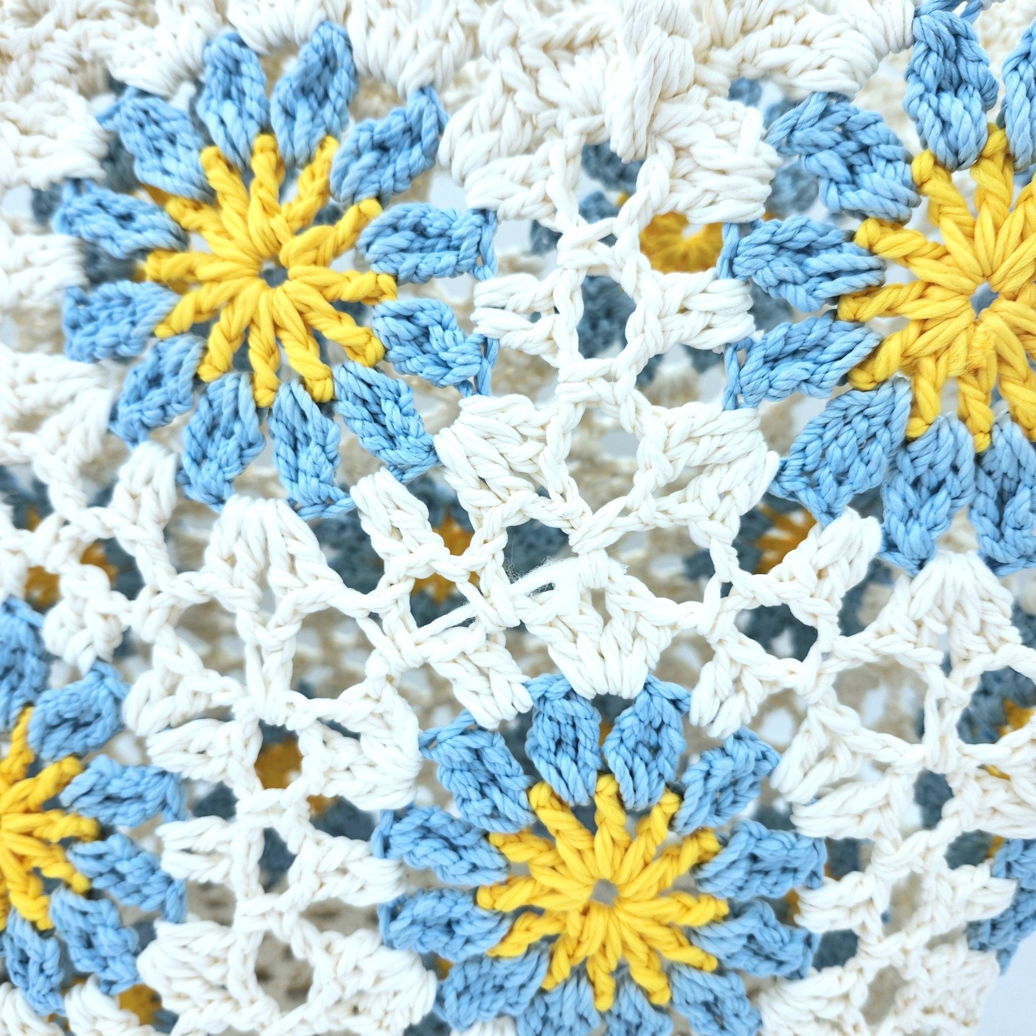Blue crochet beach bag, handmade