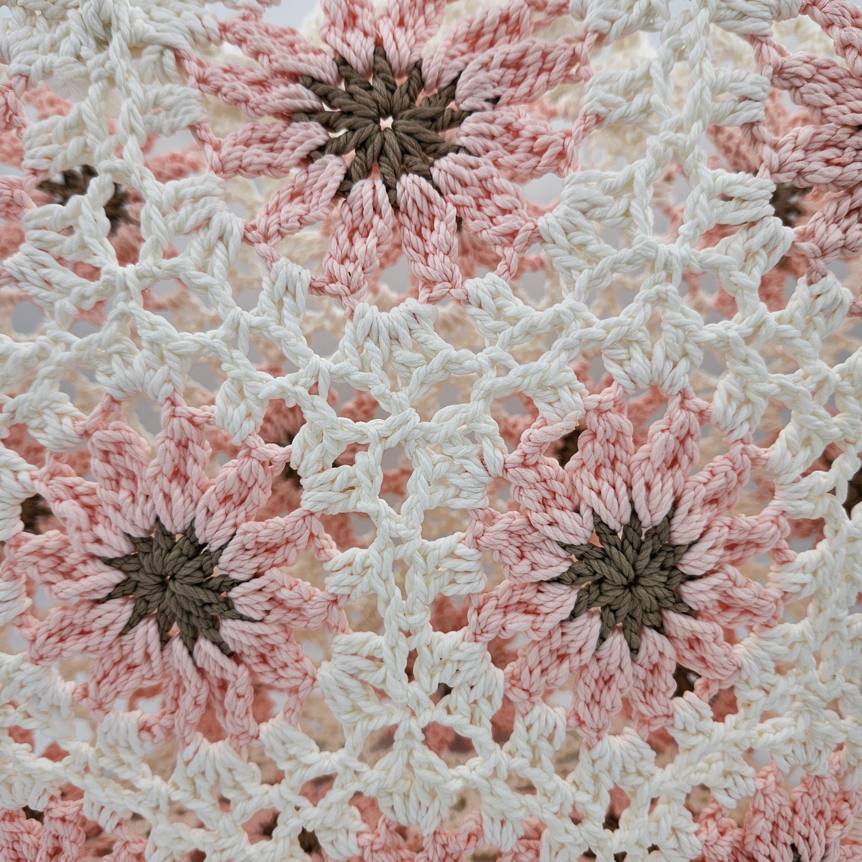 Pink crochet beach bag, handmade
