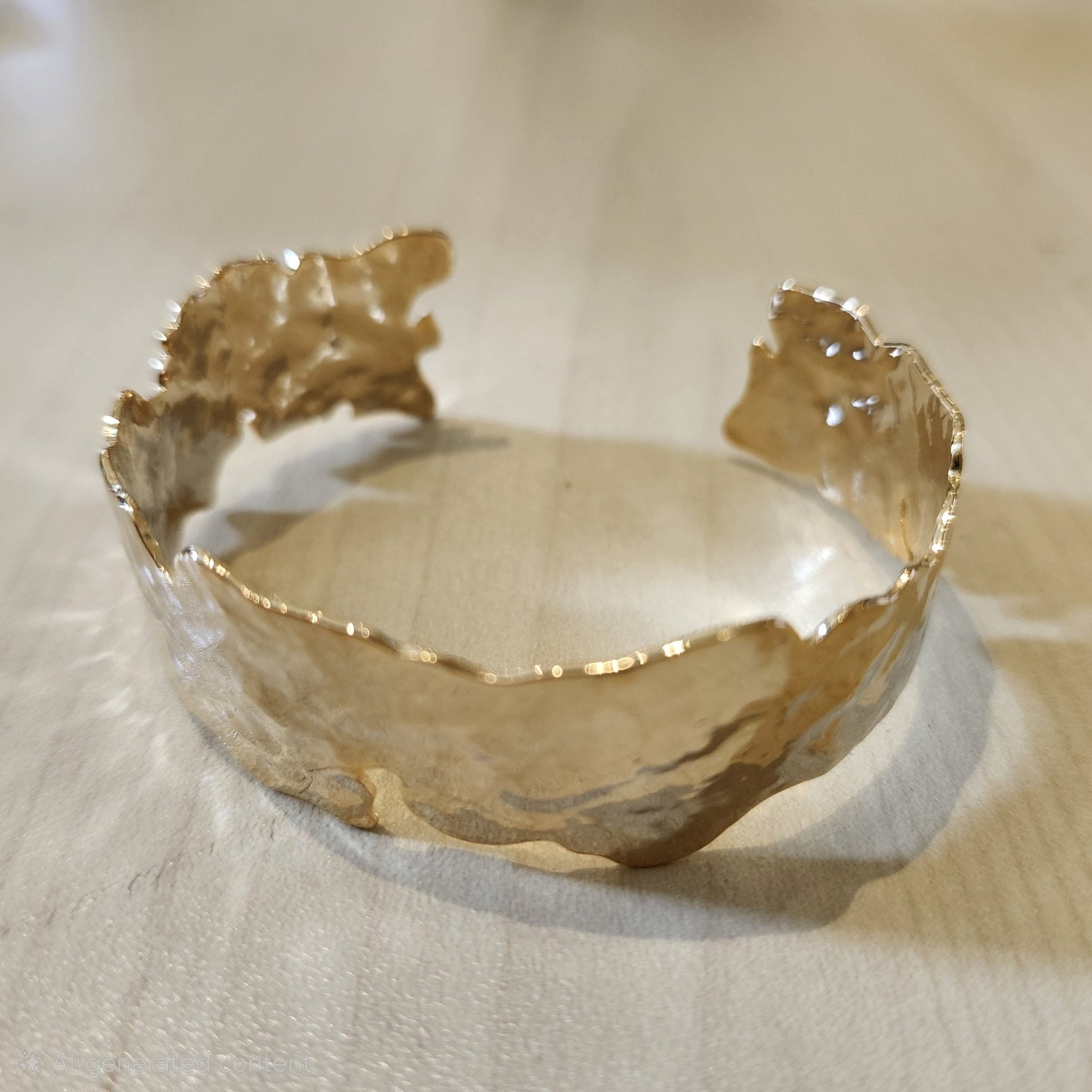 Teddy gold-plated hammered statement cuff, 6 cm