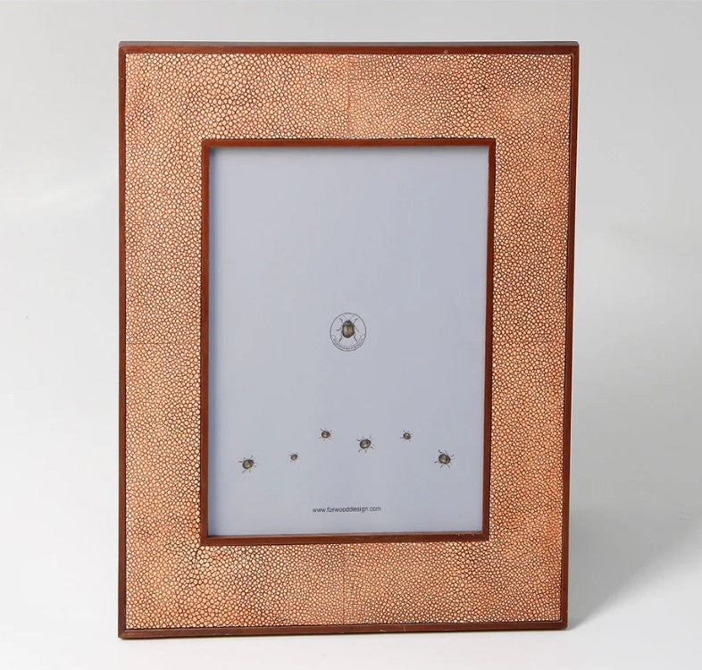 Coral faux shagreen classic photo frame by Forwood Design, large 8 x 10 inch format
