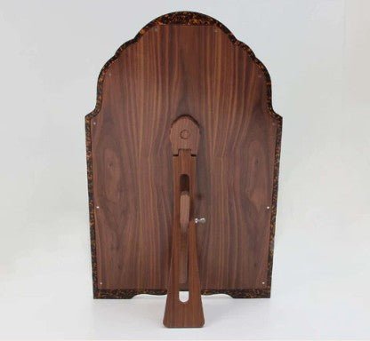 Faux shagreen vanity mirror by Forwood Design, reverse showing adjustable leg