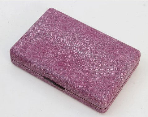 Travel backgammon set in pink faux shagreen, 25.5 x 17 x 5 cm, Forwood Design