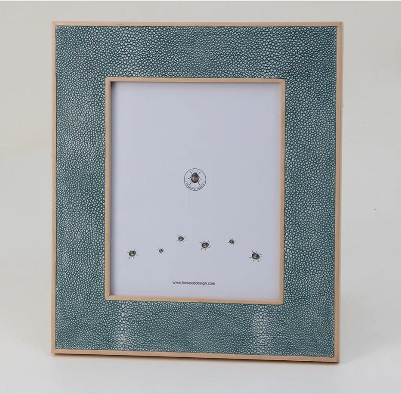 Teal faux shagreen classic photo frame by Forwood Design, large 8 x 10 inch format