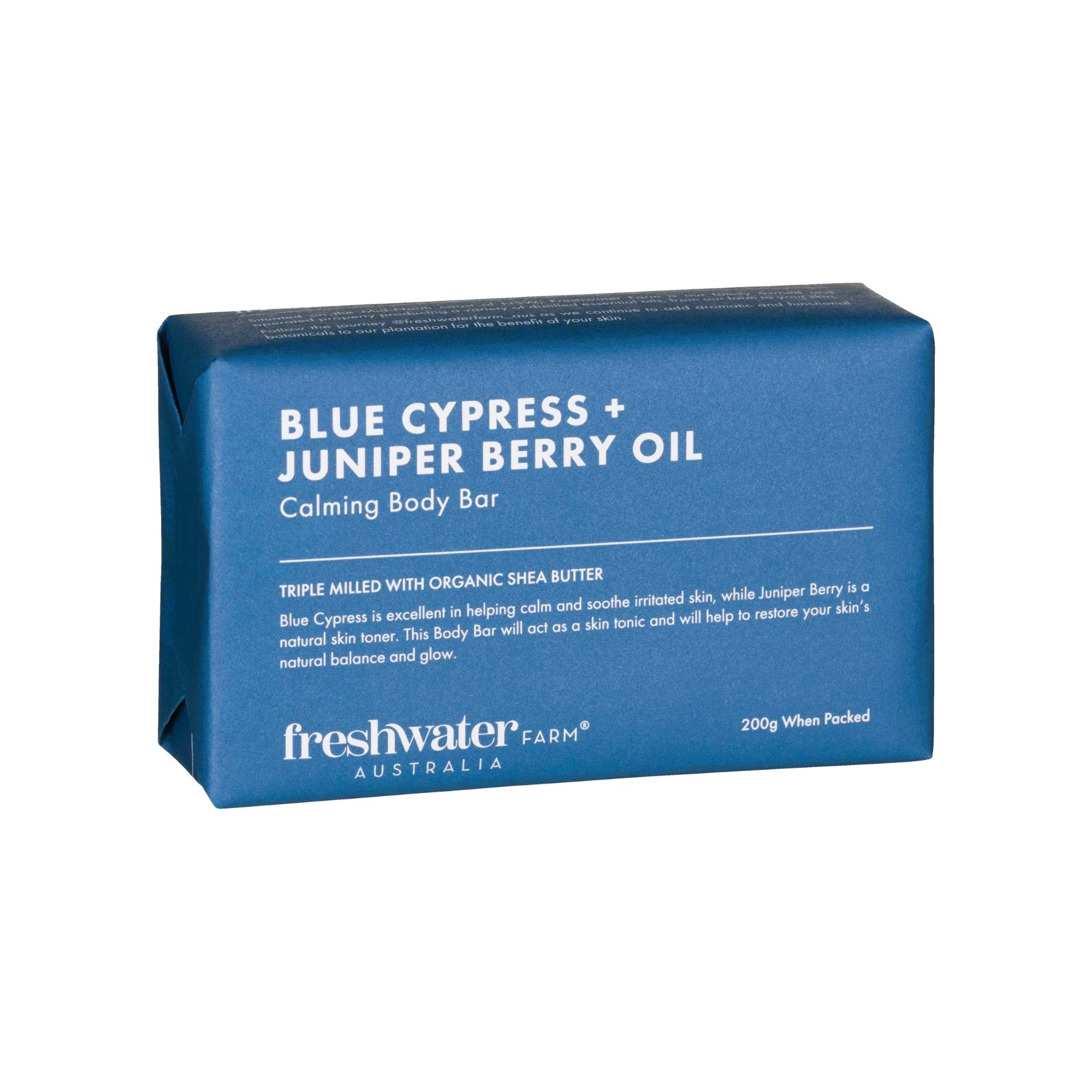 Blue Cypress and Juniper Berry triple-milled soap bar, 200 g