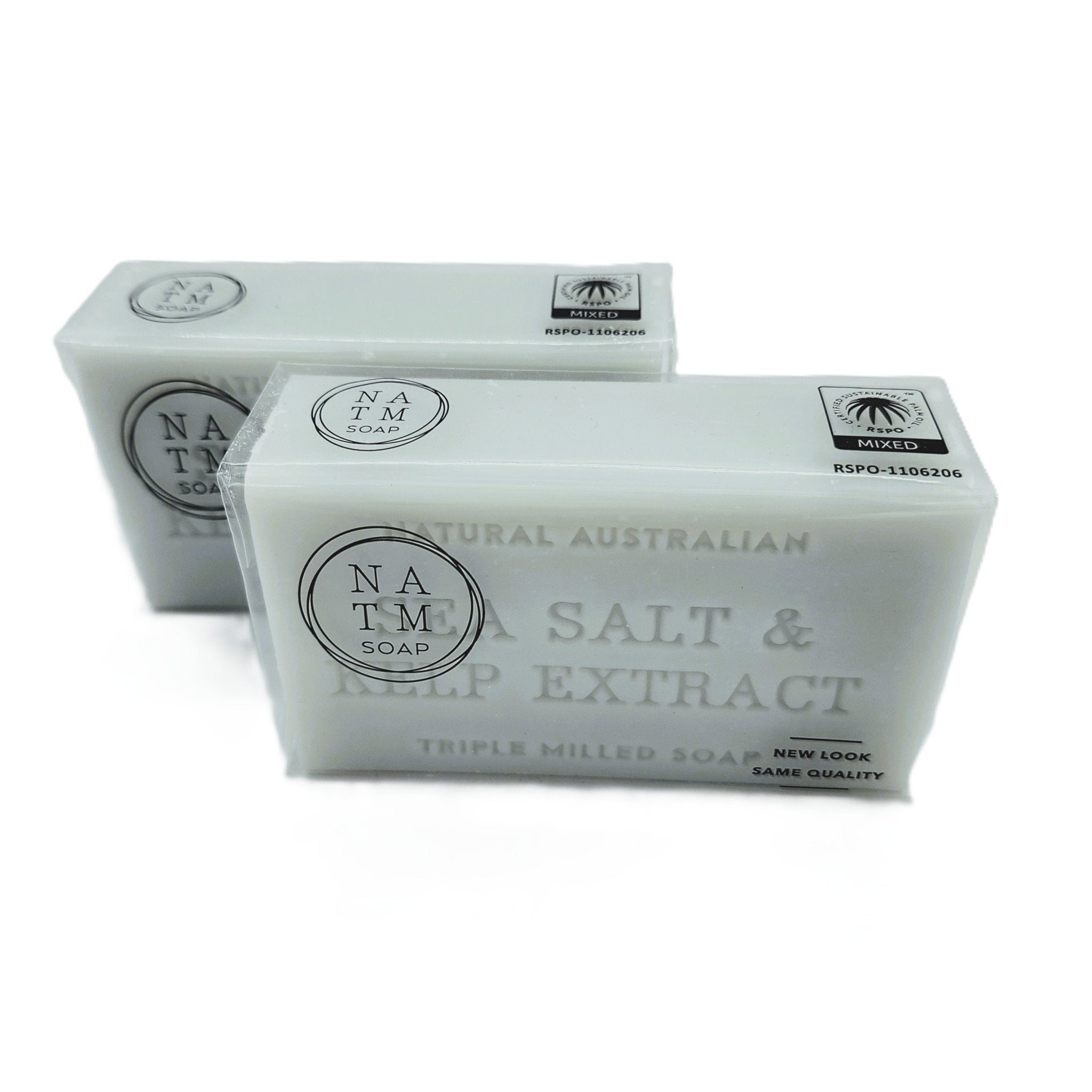 Sea Salt and Kelp Extract body bar, 200g triple milled soap with shea butter and almond oil