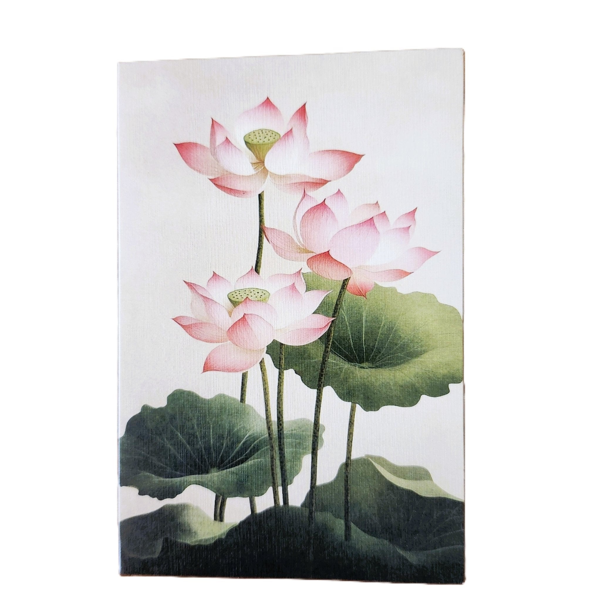 Lotus design greeting card, blank inside with envelope