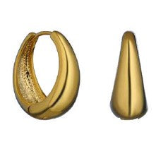 Hillary gold-plated oval hoop earrings, 23 mm