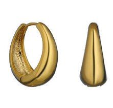 Hillary gold-plated oval hoop earrings, 23 mm