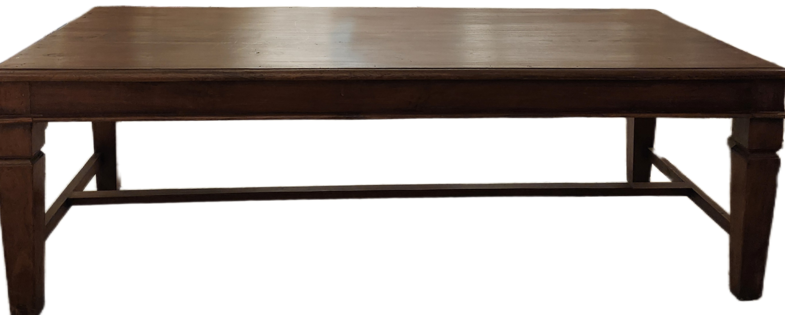 Vintage teak coffee table, natural finish, angled view