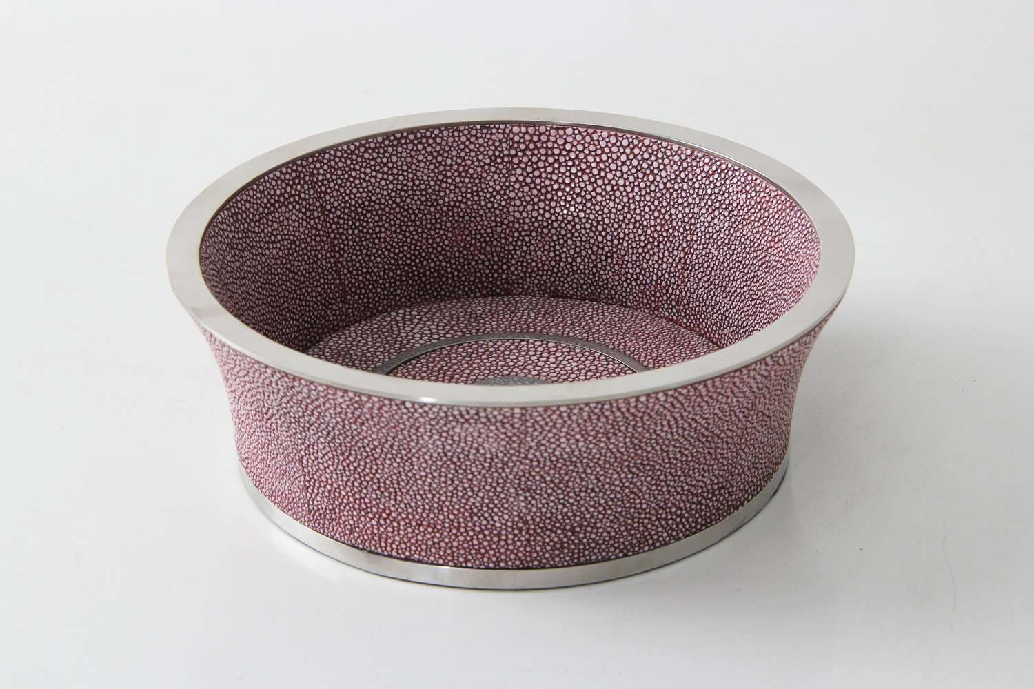 Mulberry faux shagreen wine coaster by Forwood Design, 16 x 16 x 5 cm, with wine bottle