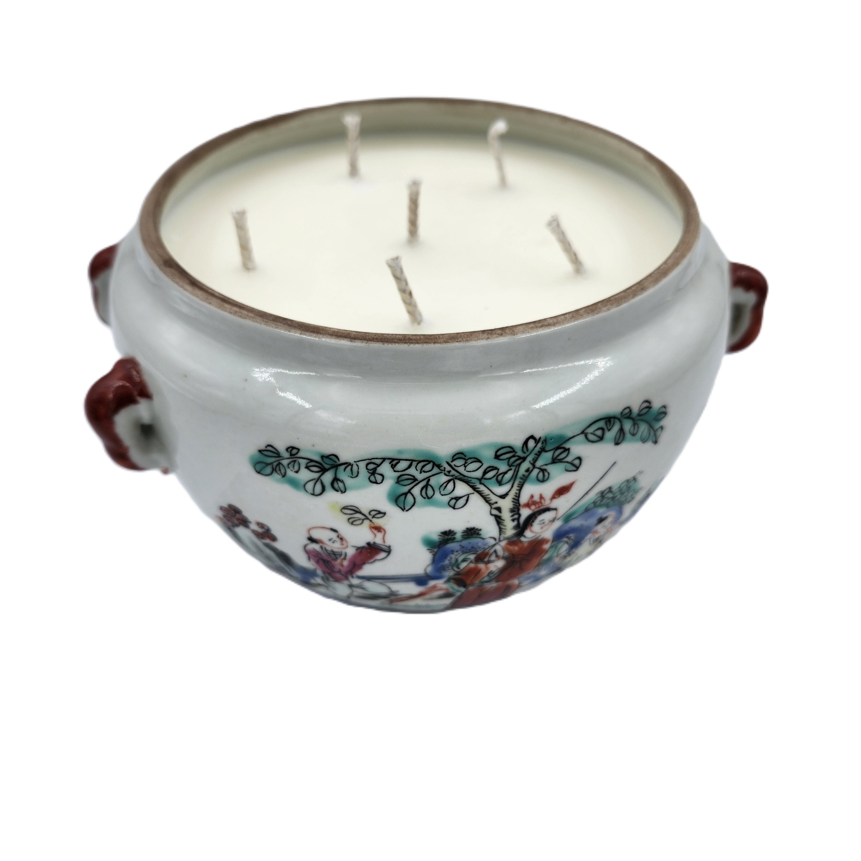 A Journey Begins candle, hand-painted ginger jar, detail