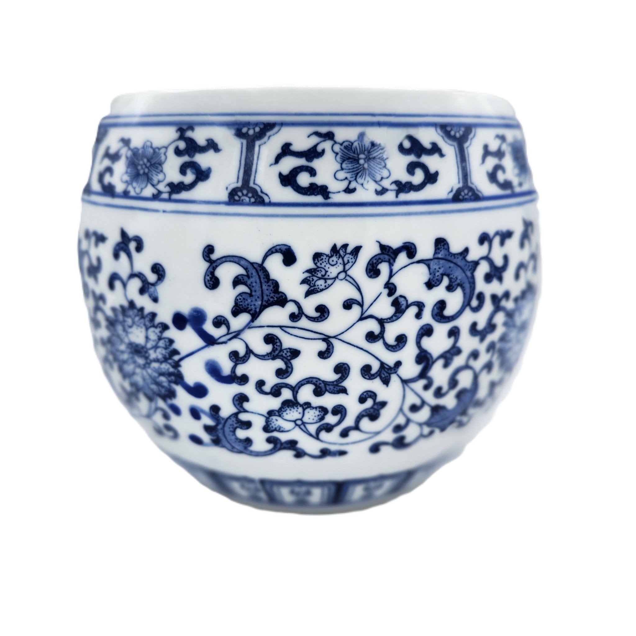 Chrysanthemum candle, painted lidded jar, detail