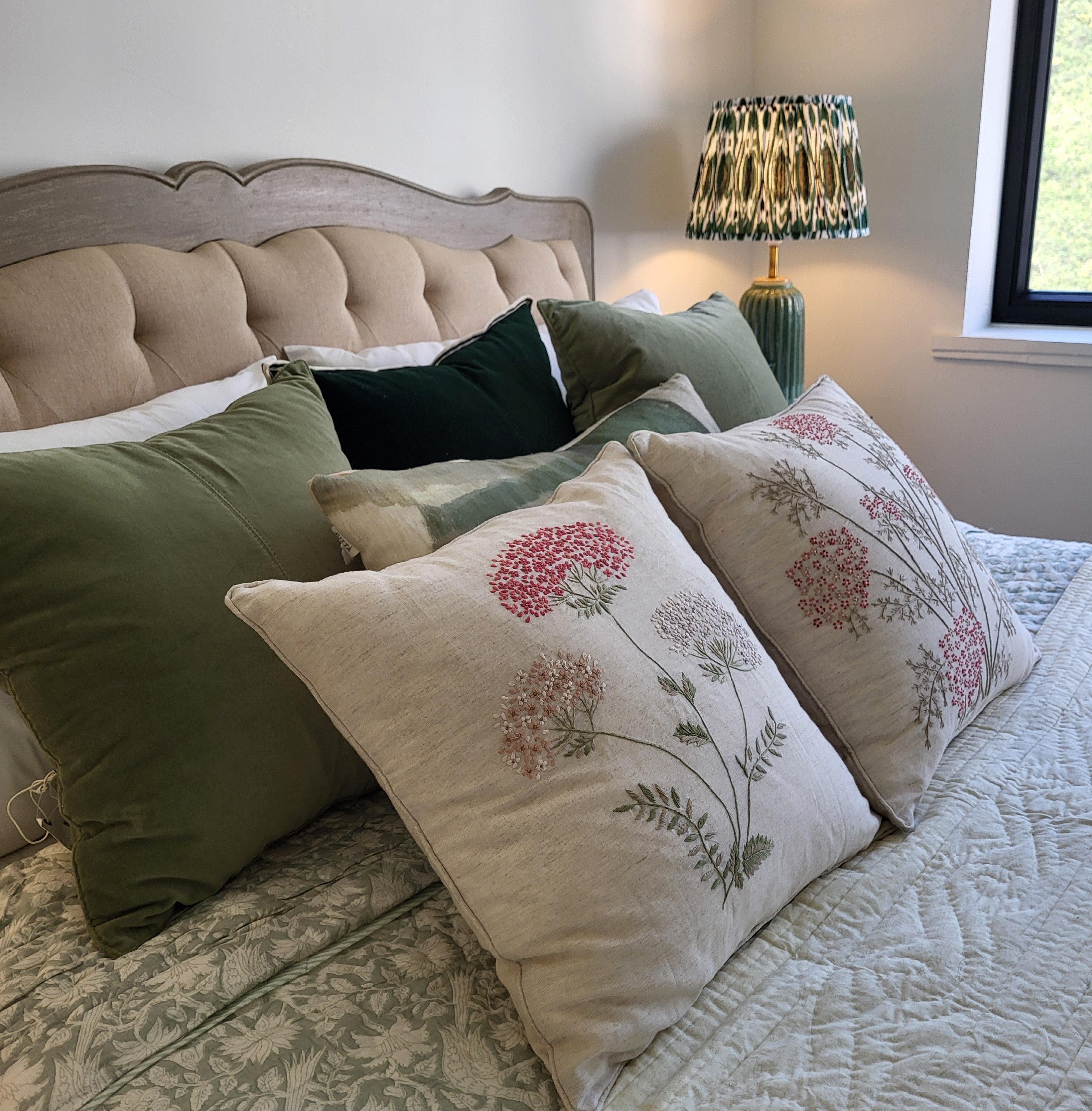 Annam Lamp Green in a bedroom setting