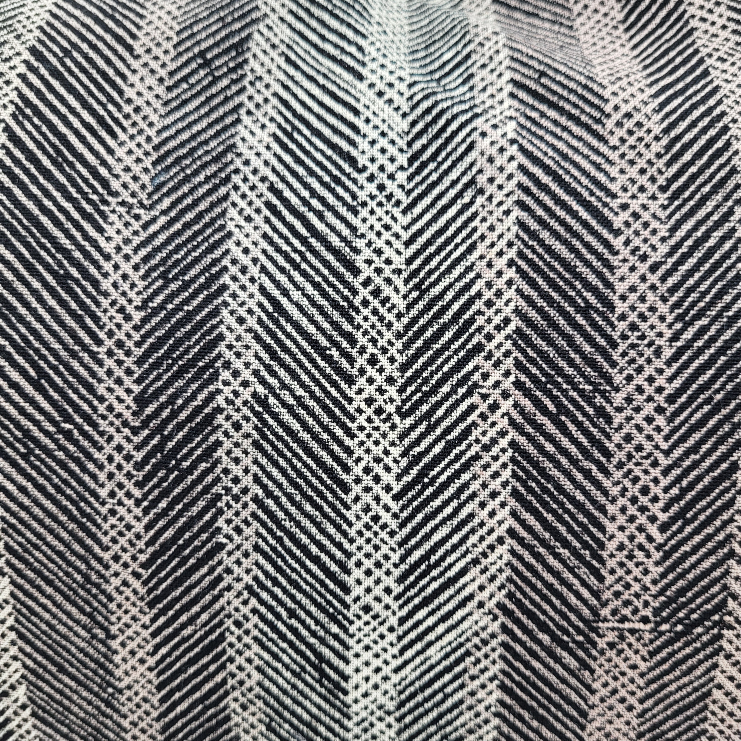 Kobe hand-dyed cushion in monochrome stripes