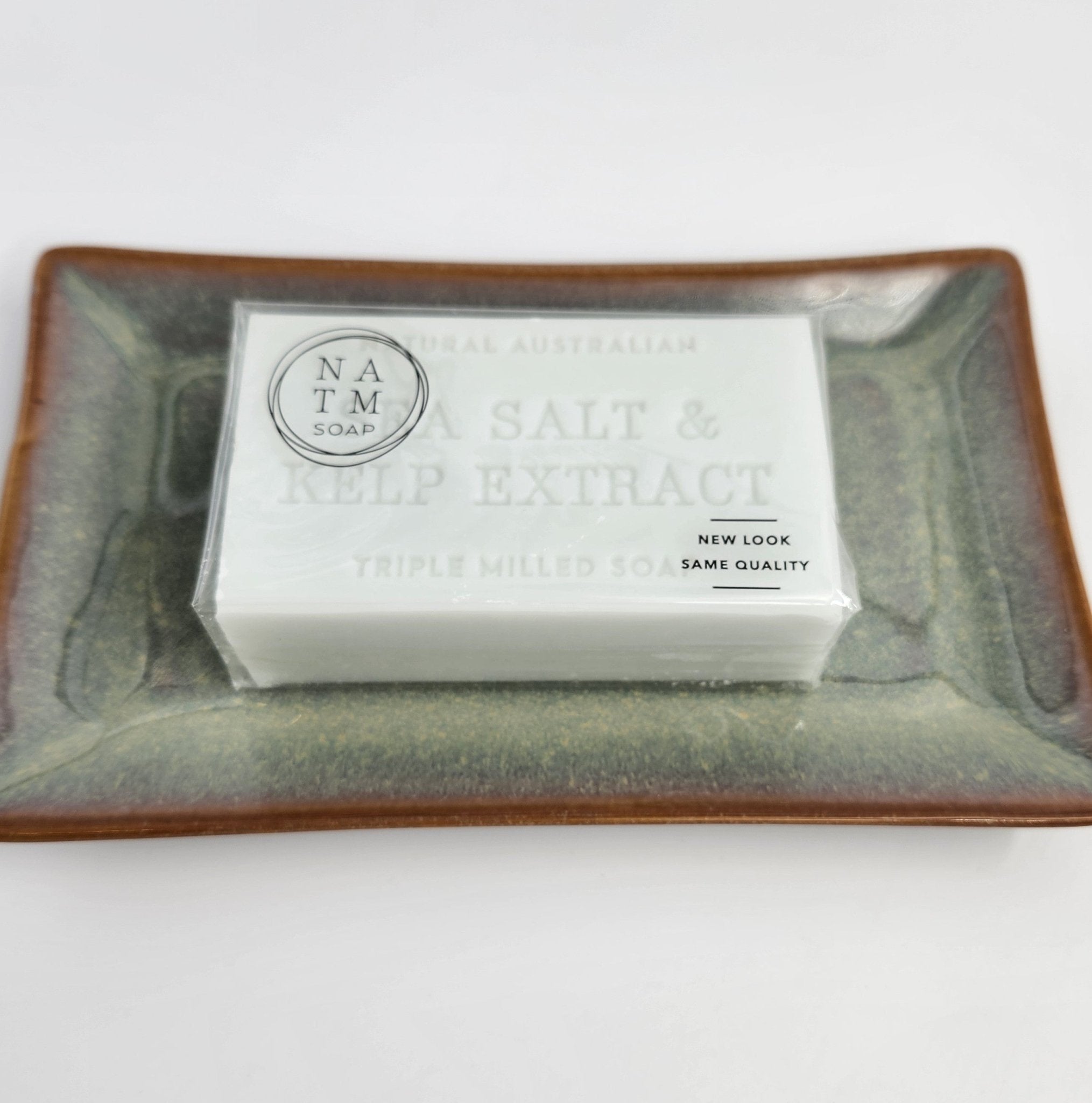 Jade rectangular dish, mottled glaze, soap dish or platter, detail view