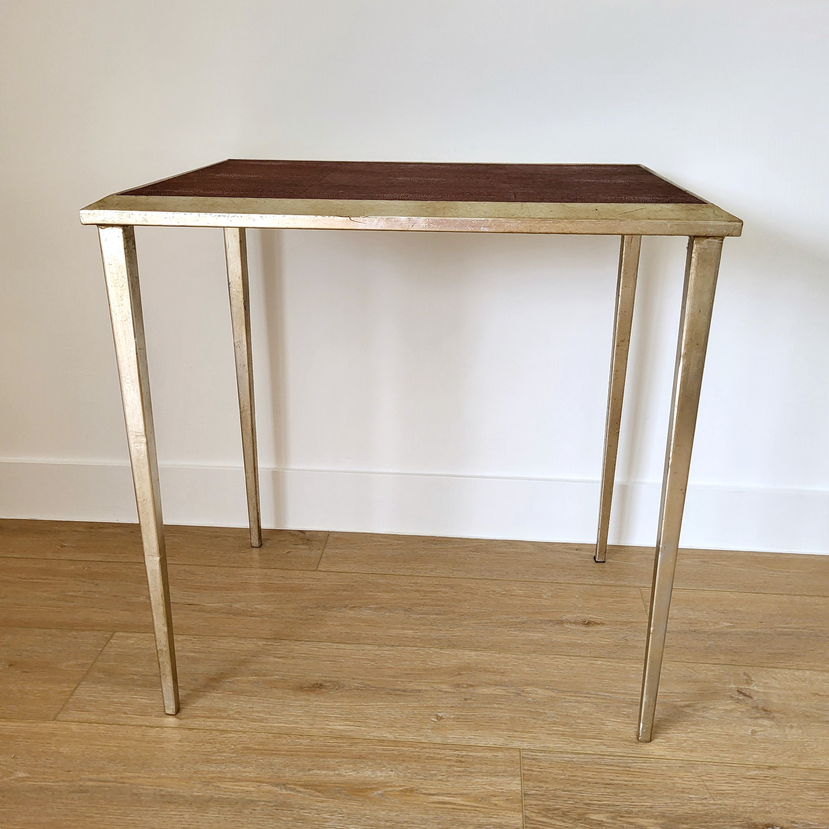 Red faux shagreen side table by Inside Living, 60 x 60 x 45 cm, styled view