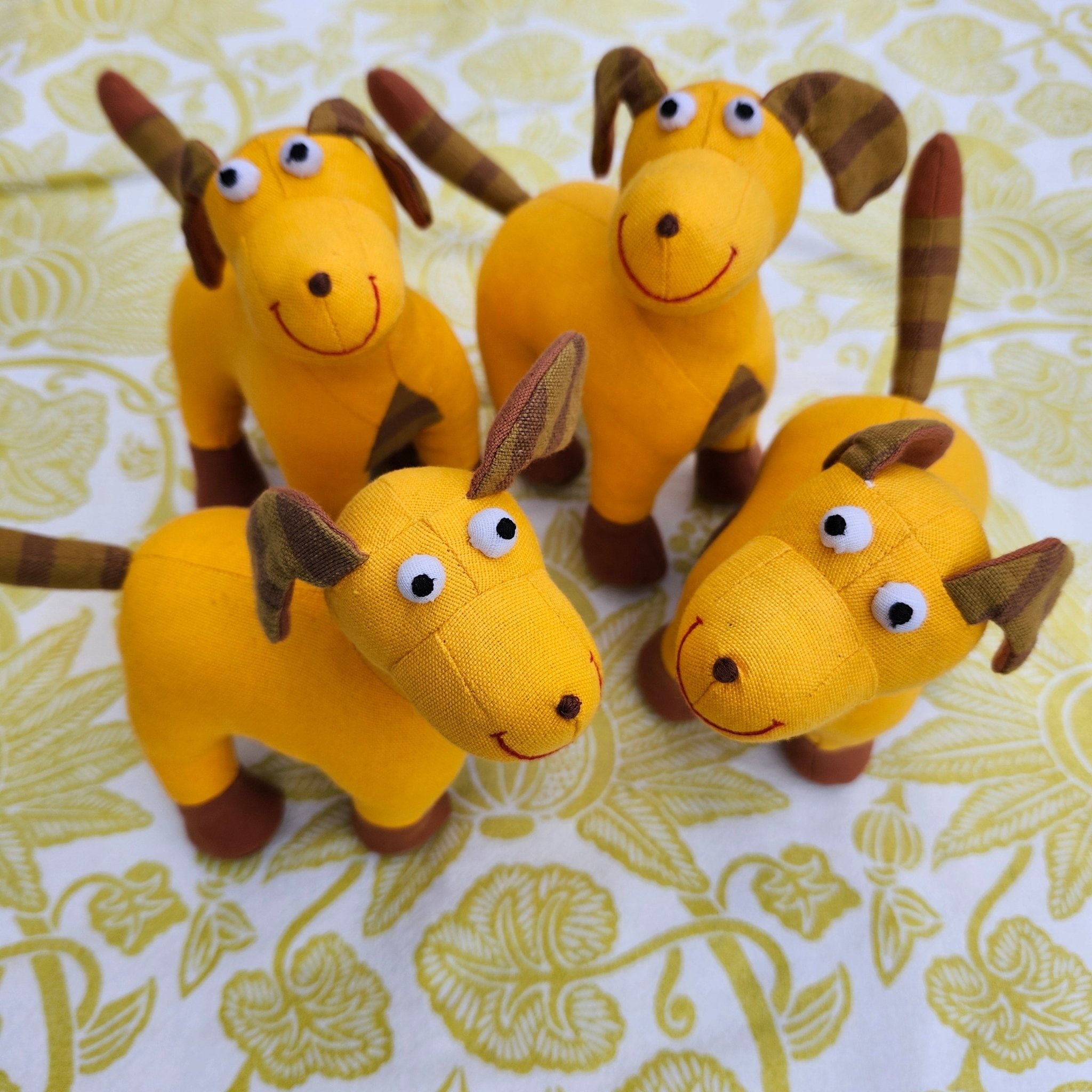 Pippin the Puppy cotton soft toy, handmade, detail view