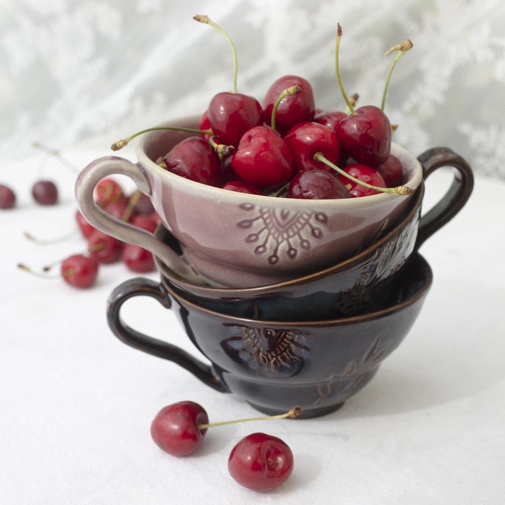 Sthal ceramic cup with handle in lavender