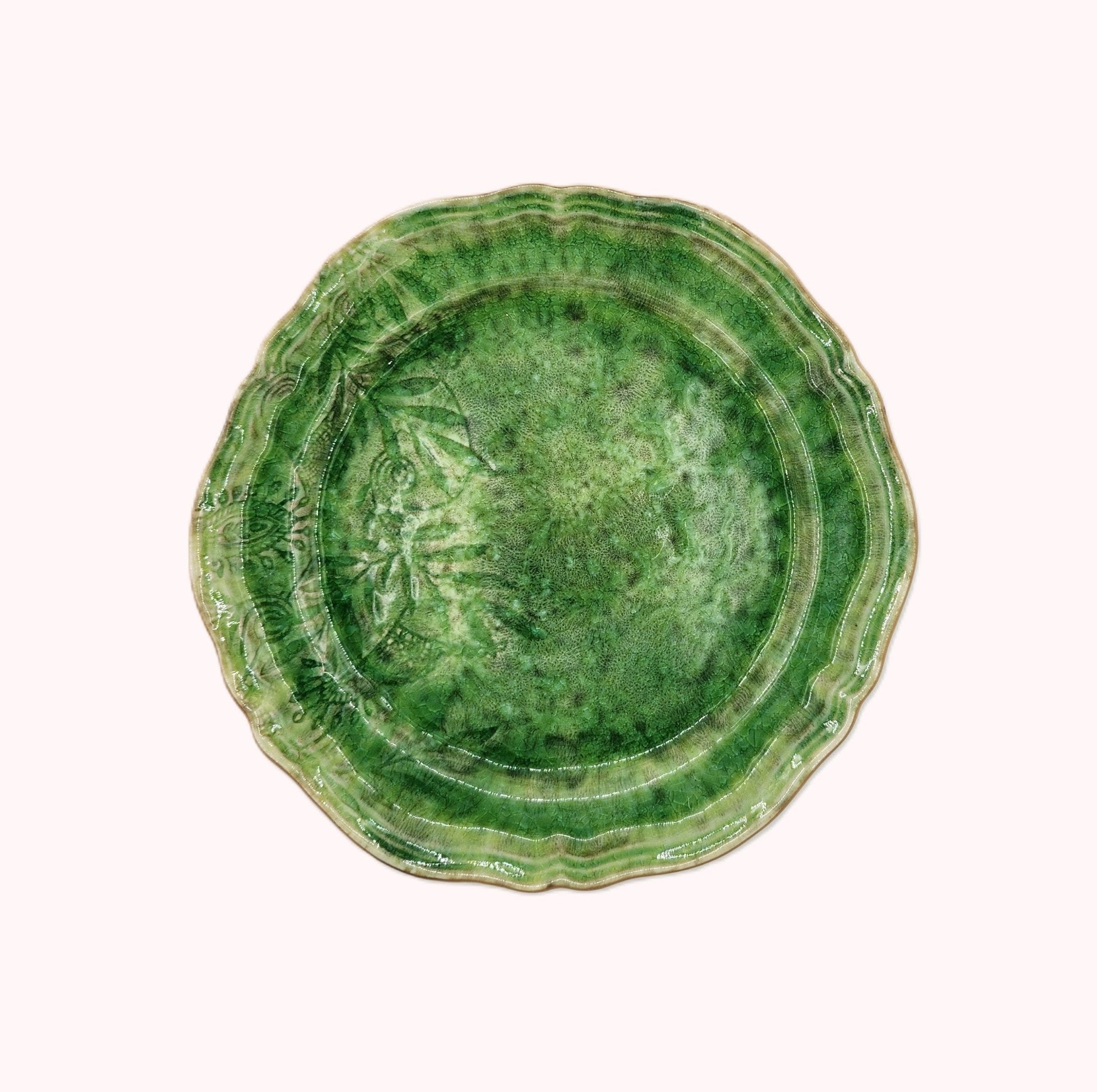 Sthal ceramic dinner plate in seaweed green, 28 cm