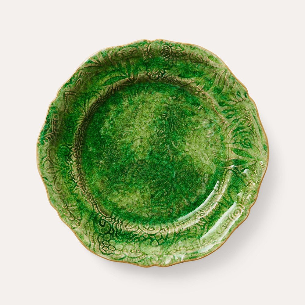 Sthal seaweed ceramic salad plate, 23cm stoneware with subtle pattern, made in Portugal