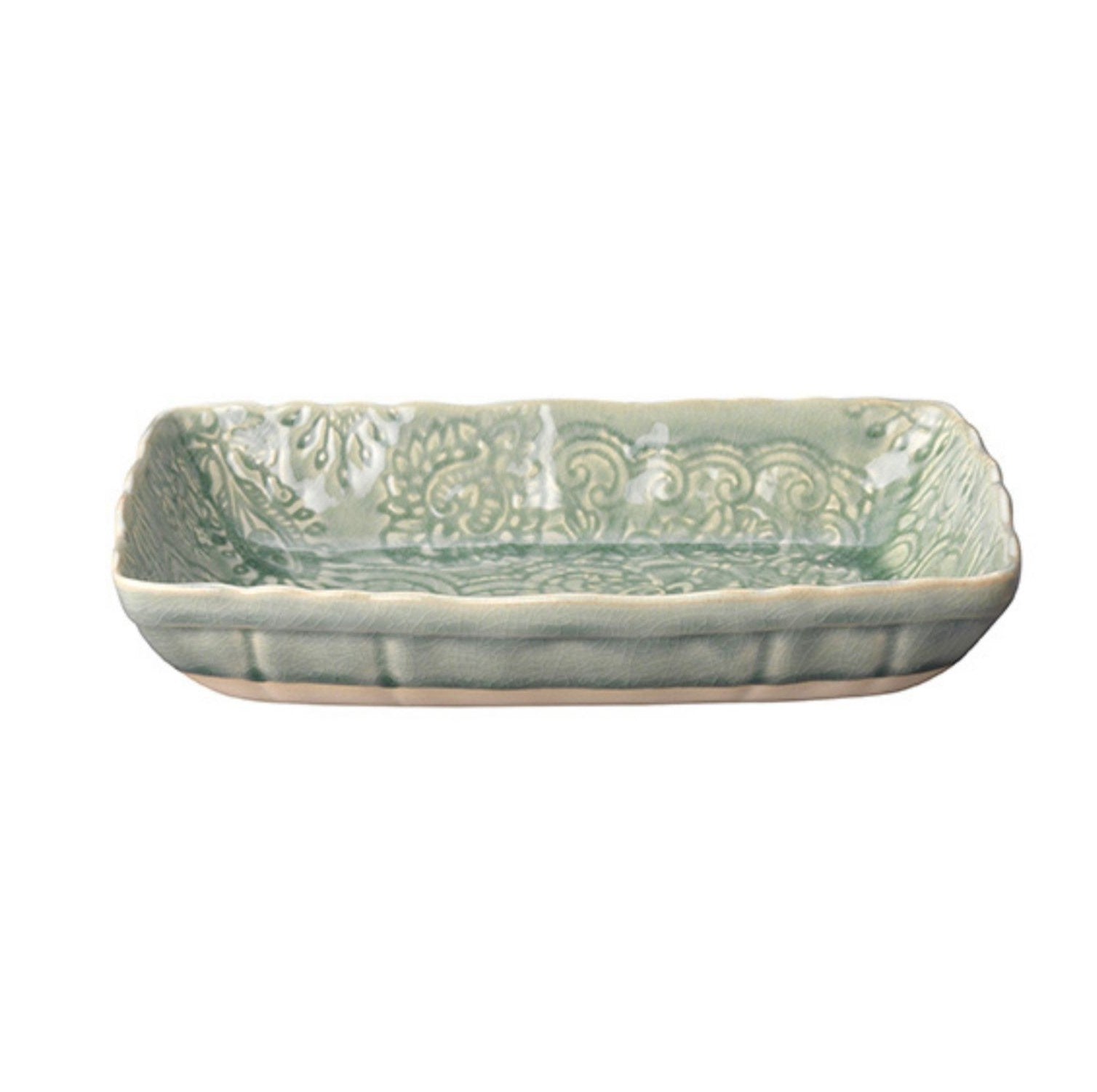 Sthal antique small gratin dish, stoneware, detail
