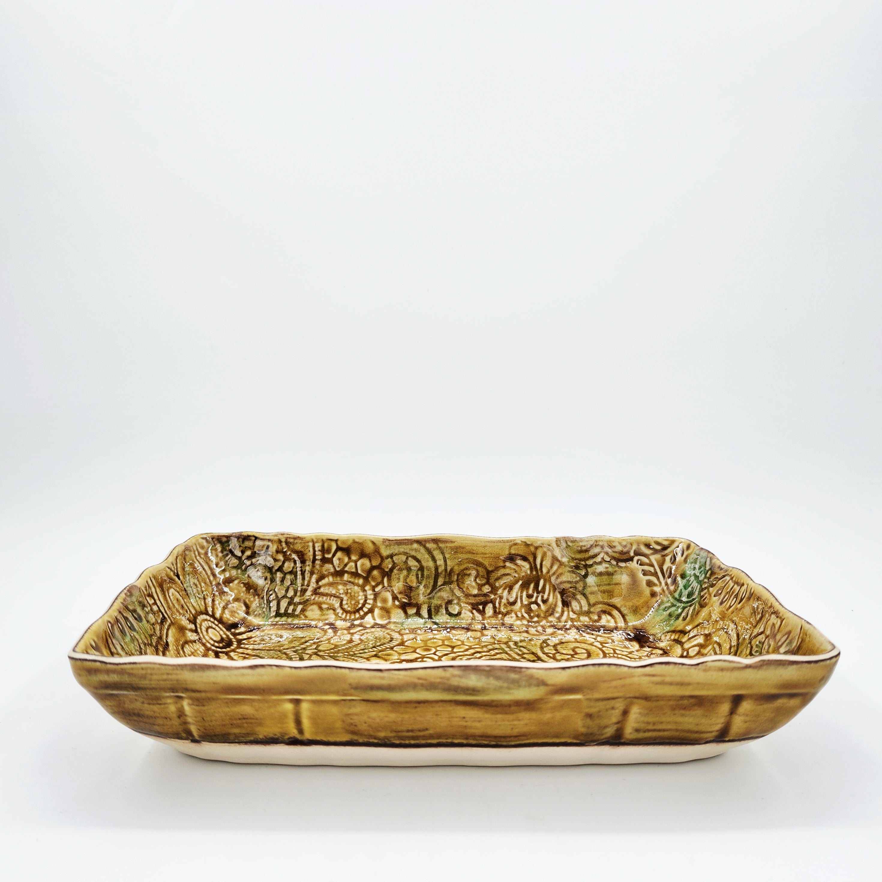Sthal pineapple small gratin dish, white stoneware, 35.5cm, made in Portugal