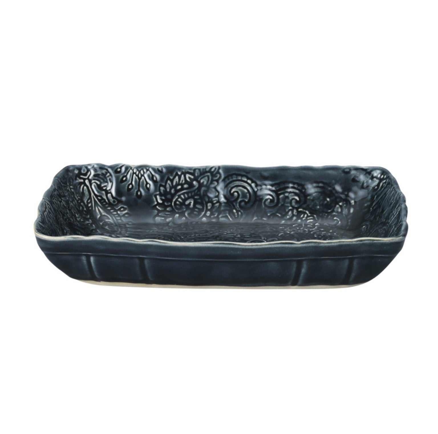 Sthal thunder small gratin dish, white stoneware, 35.5cm, made in Portugal