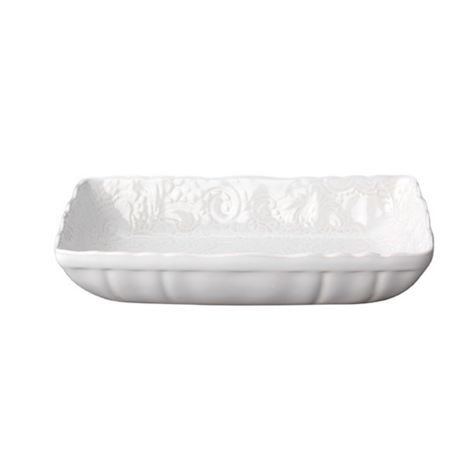 Sthal white small gratin dish, white stoneware, 35.5cm, made in Portugal