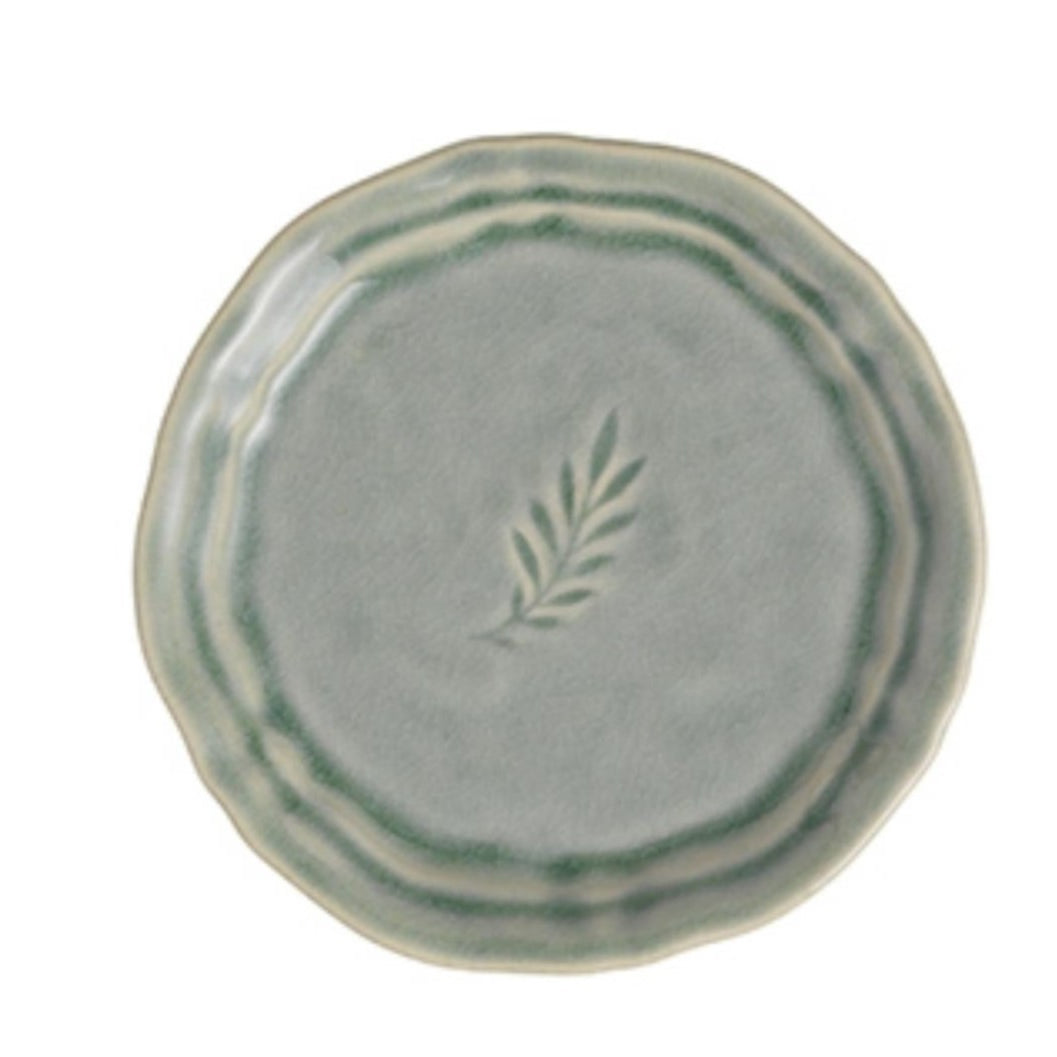 Sthal amuse bouche side plate in antique white ceramic, 16 cm