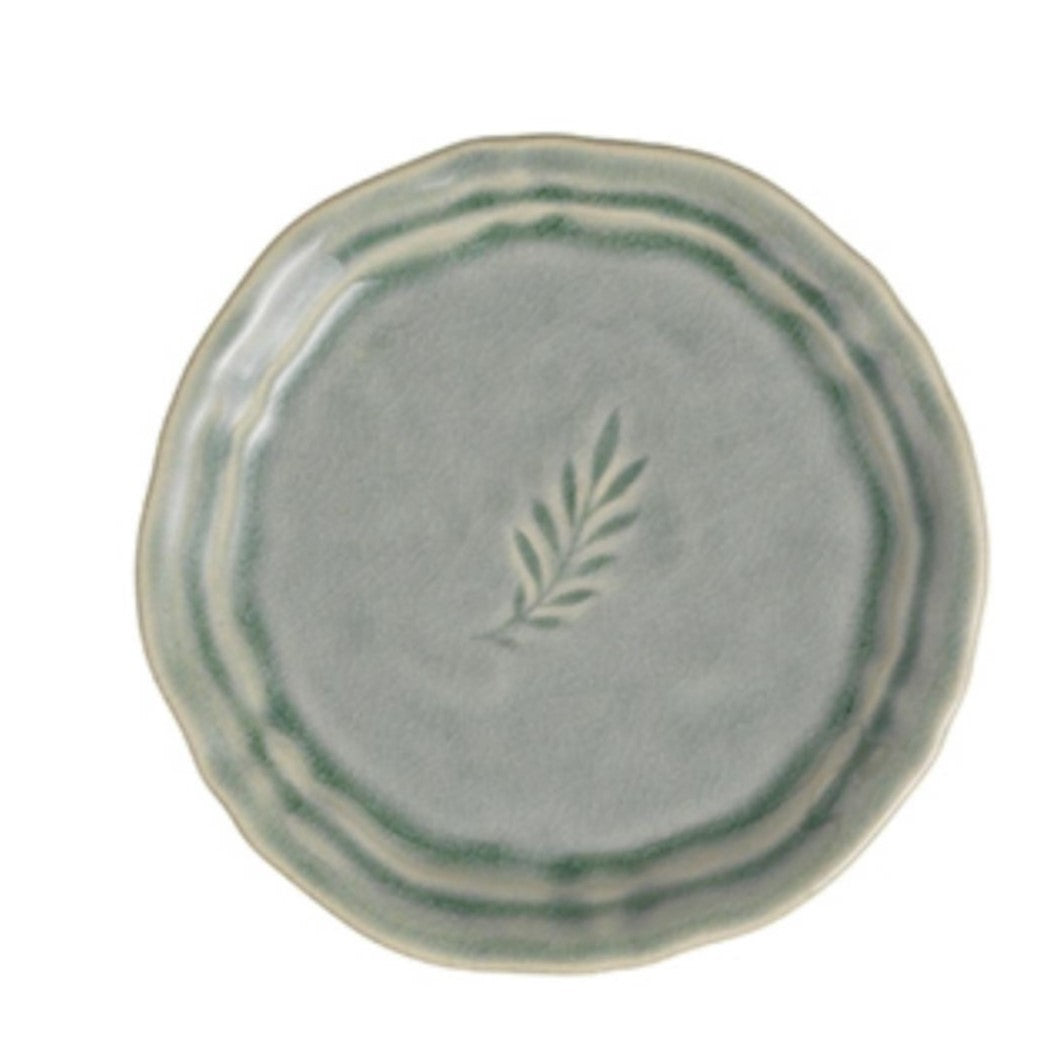 Sthal amuse bouche side plate in antique white ceramic, 16 cm