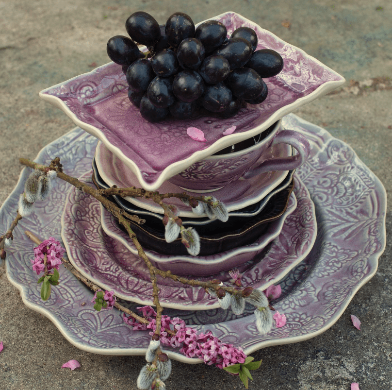 Sthal lavender appetiser plate, 19.5 x 13.5 cm ceramic