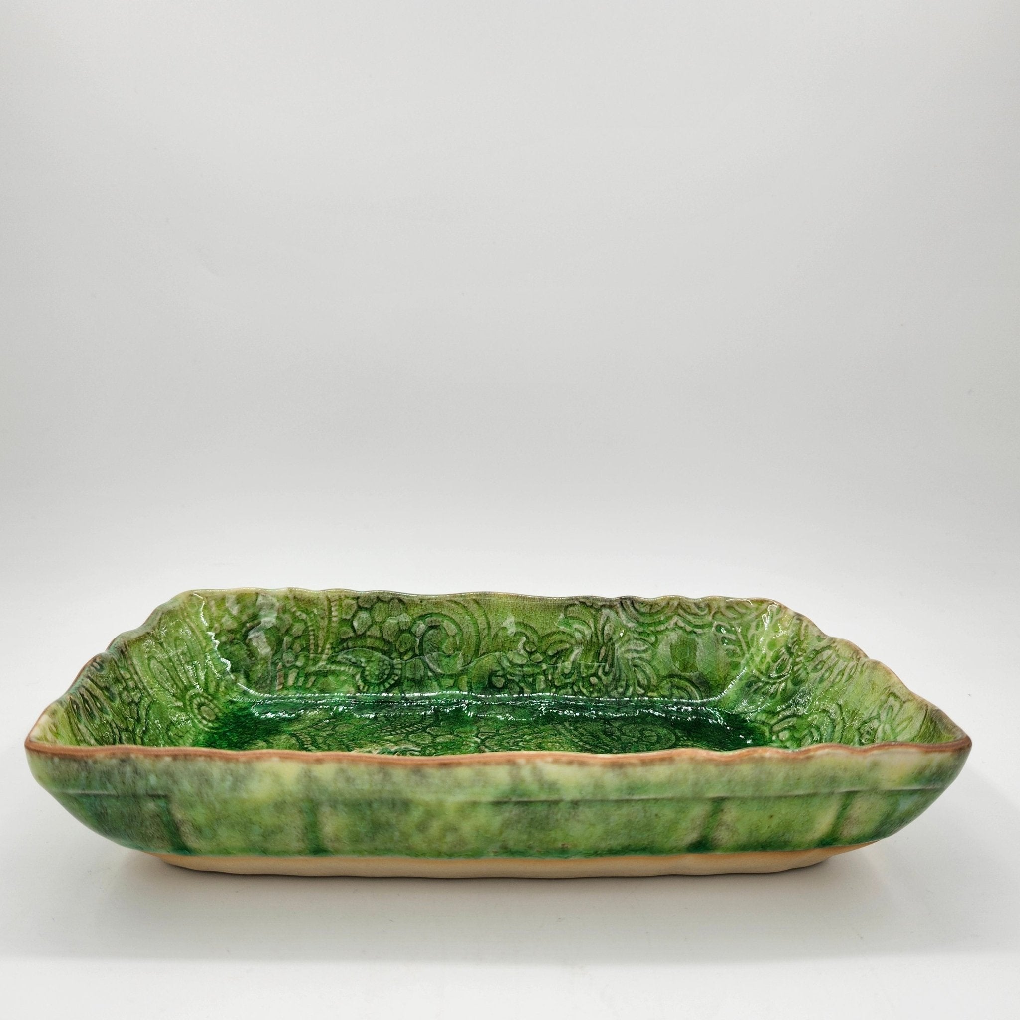 Sthal seaweed small gratin dish, white stoneware, 35.5cm, made in Portugal